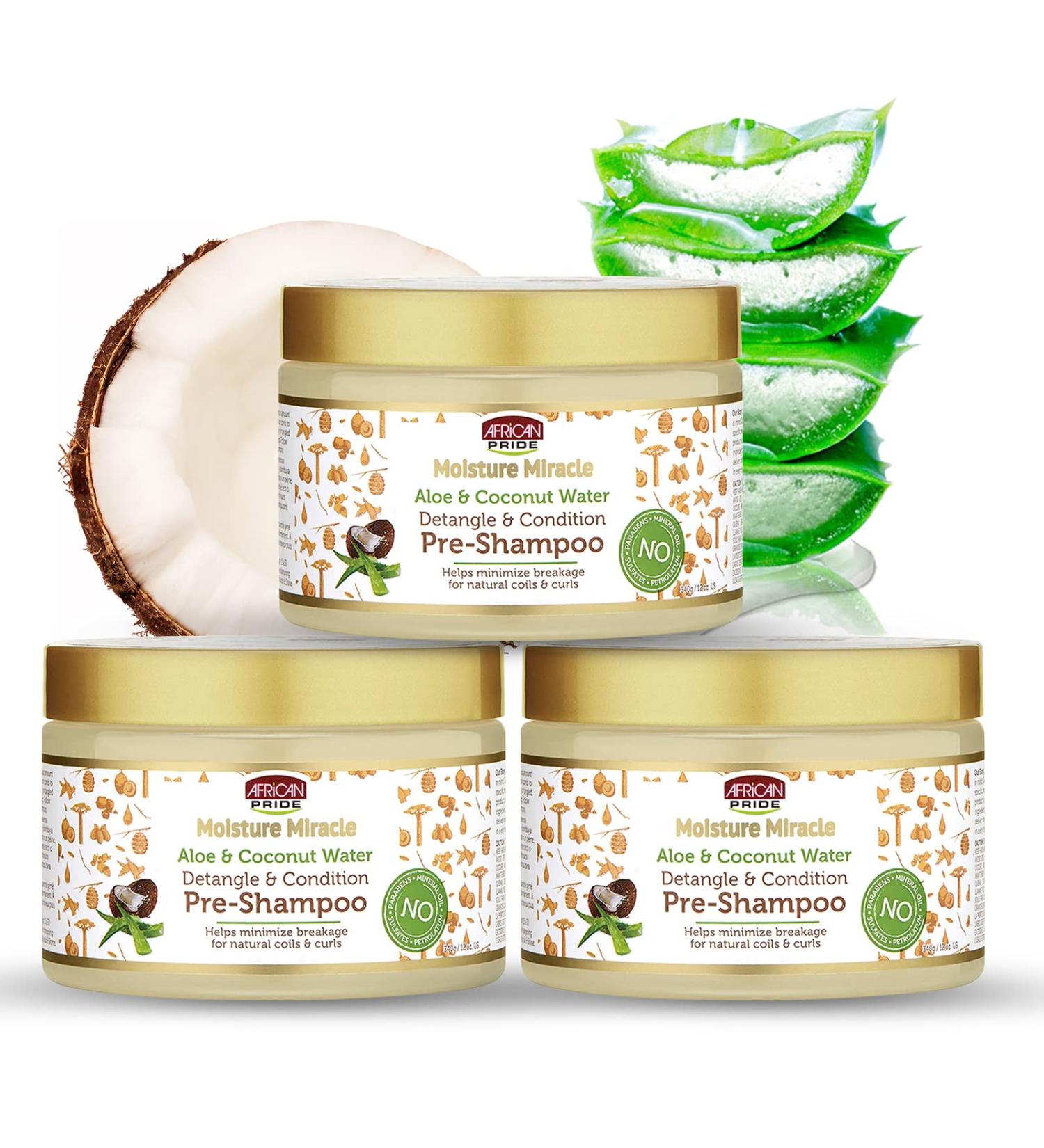 African Pride Moisture Miracle Aloe&Coconut Pre-Shampoo (3PCs) - Buy Online on GoSupps.com