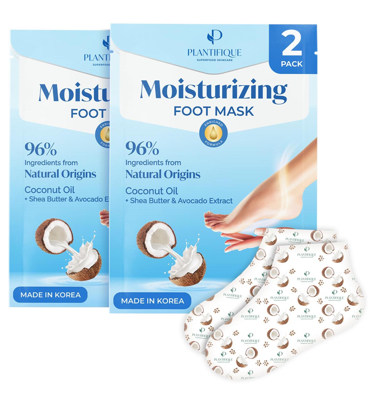 PLANTIFIQUE Foot Moisturiser Socks - Hydrating Foot Mask 2 Pack (with Box) Hydrating Socks for Soft Heels Intense Moisturizing and Repairing Dry Rough Skin Foot Care Korean Skincare - Mask Foot Spa - Buy Online on GoSupps.com