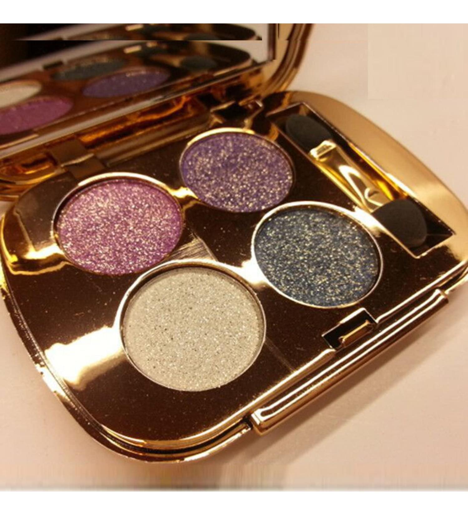 Glitter Eyeshadow Palette Makeup Set 4 Colors Shimmer Eyeshadow Palette Gold Eyeshadow Highly Pigmented Long Lasting Waterproof Sweatproof Professional Nude Eyeshadow Palette Make Up Palettes for Women Warm Natural Neutral Smokey Eye Eyeshadow Palette (1# - Buy Online on GoSupps.com