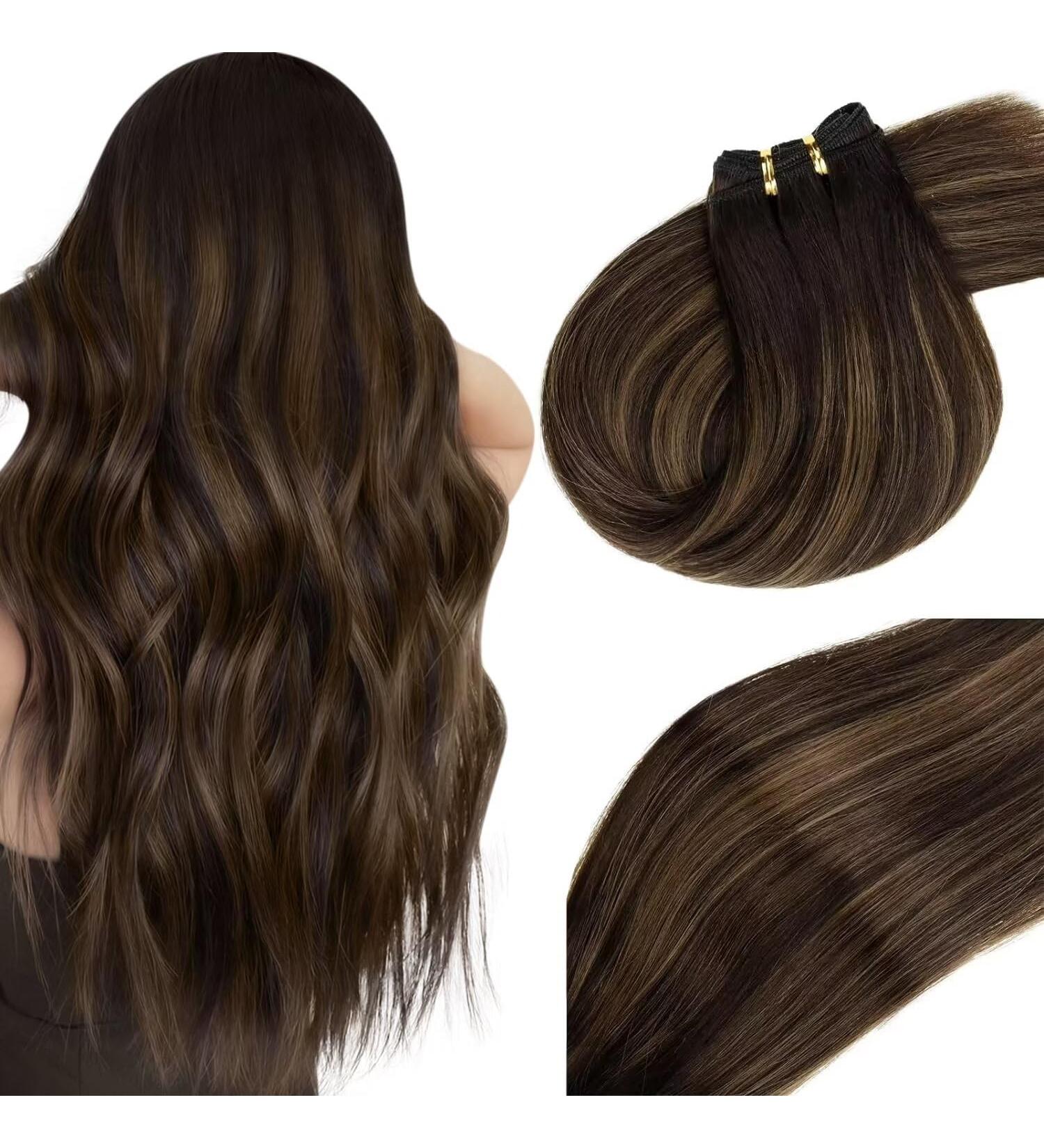 Buy Vivien Real Hair Treat Extensions - Balayage Remy Hair Extensions Natural Black & Chestnut Brown 55cm 100g | Quality Hair Cladding - Buy Online on GoSupps.com