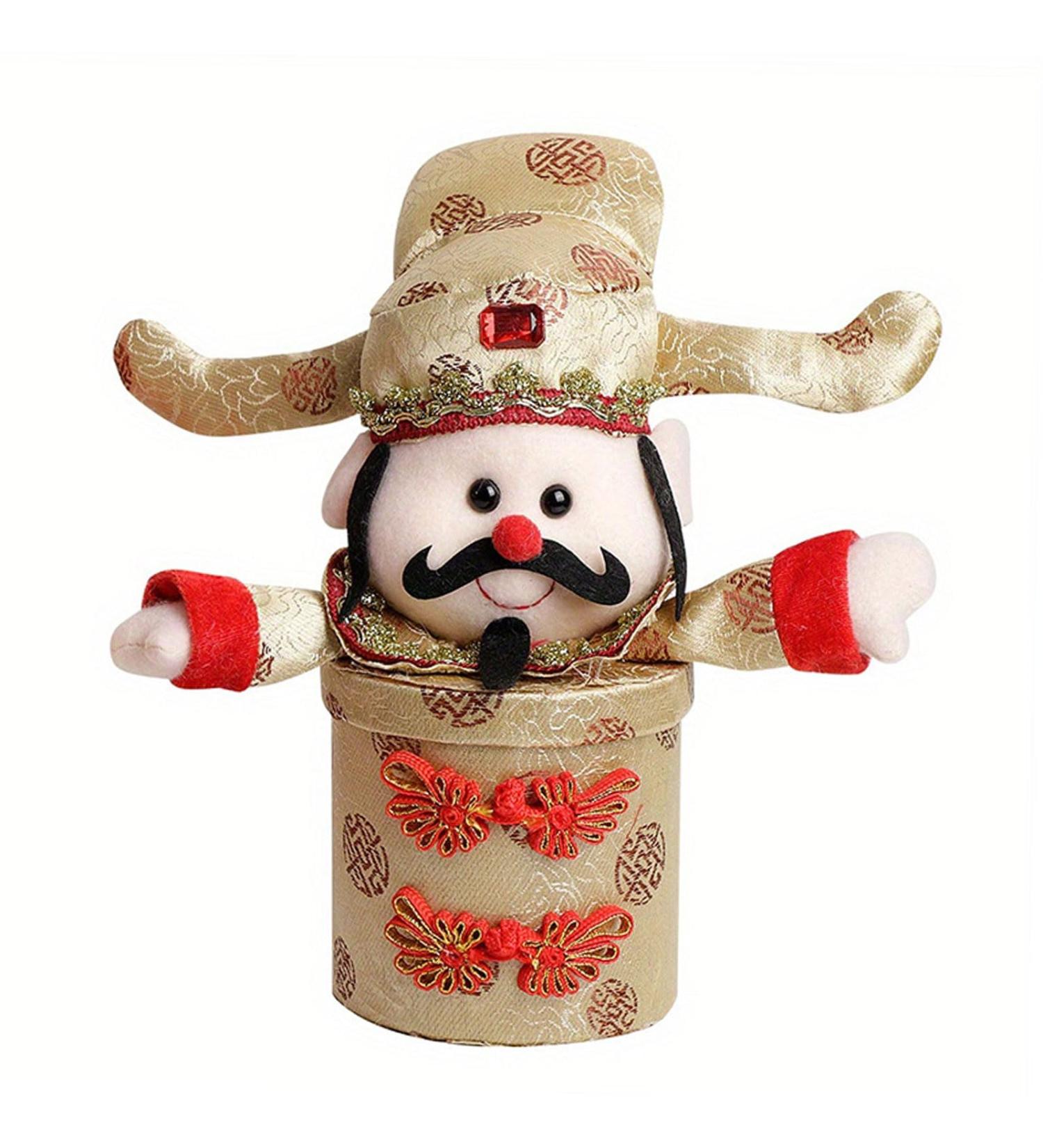 Laspi Chinese NewYear Candy Package Box God Of Wealth Figurine Candy Jar For Pastries Candy Spring Festival Candy Box Festive Decorations Yellow - Buy Online on GoSupps.com