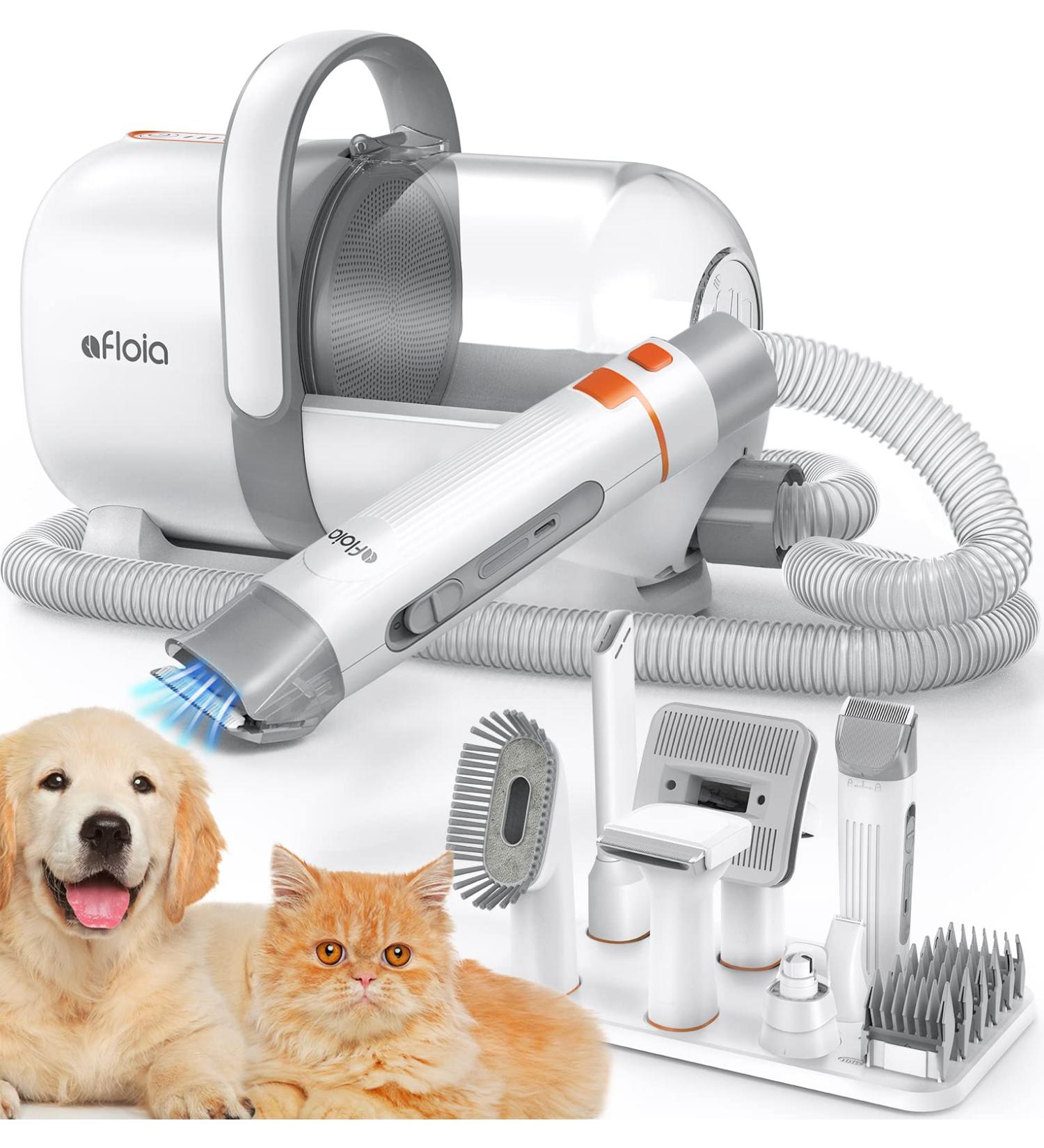 Afloia Dog Grooming Kit with Vacuum Clippers - Professional 7-Piece Pet Hair Shedding Tools - 1.5L Suction for Cat & Dog Grooming - Buy Online on GoSupps.com