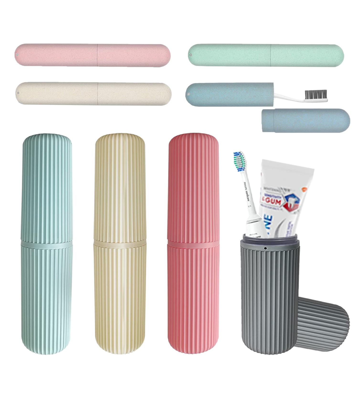 8 Pack Portable Breathable Travel Toothbrush Case - Long 9 inch Holder for Camping, Business Trips, Schools, and Home - Multifunction Toothbrushes & Toothpaste Set - Buy Online on GoSupps.com