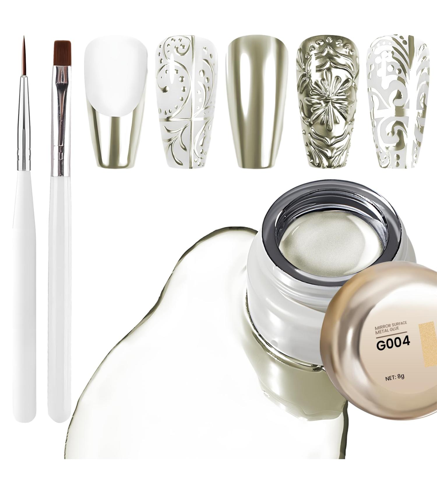 U-Shinein Metallic Nail Painting Gel Kit - Light Gold | Strong Reflection UV Gel with Brushes for Nail Art - Buy Online on GoSupps.com