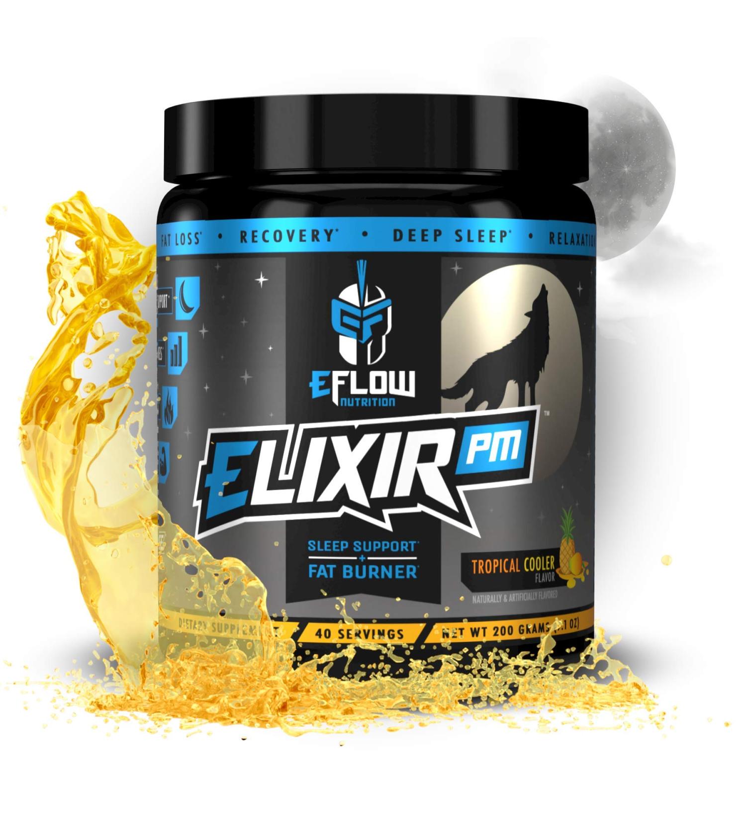 eFlow Nutrition Elixir PM - Night Time Fat Burner & Sleep Support - Tropical Cooler (40 Servings) - Buy Online on GoSupps.com