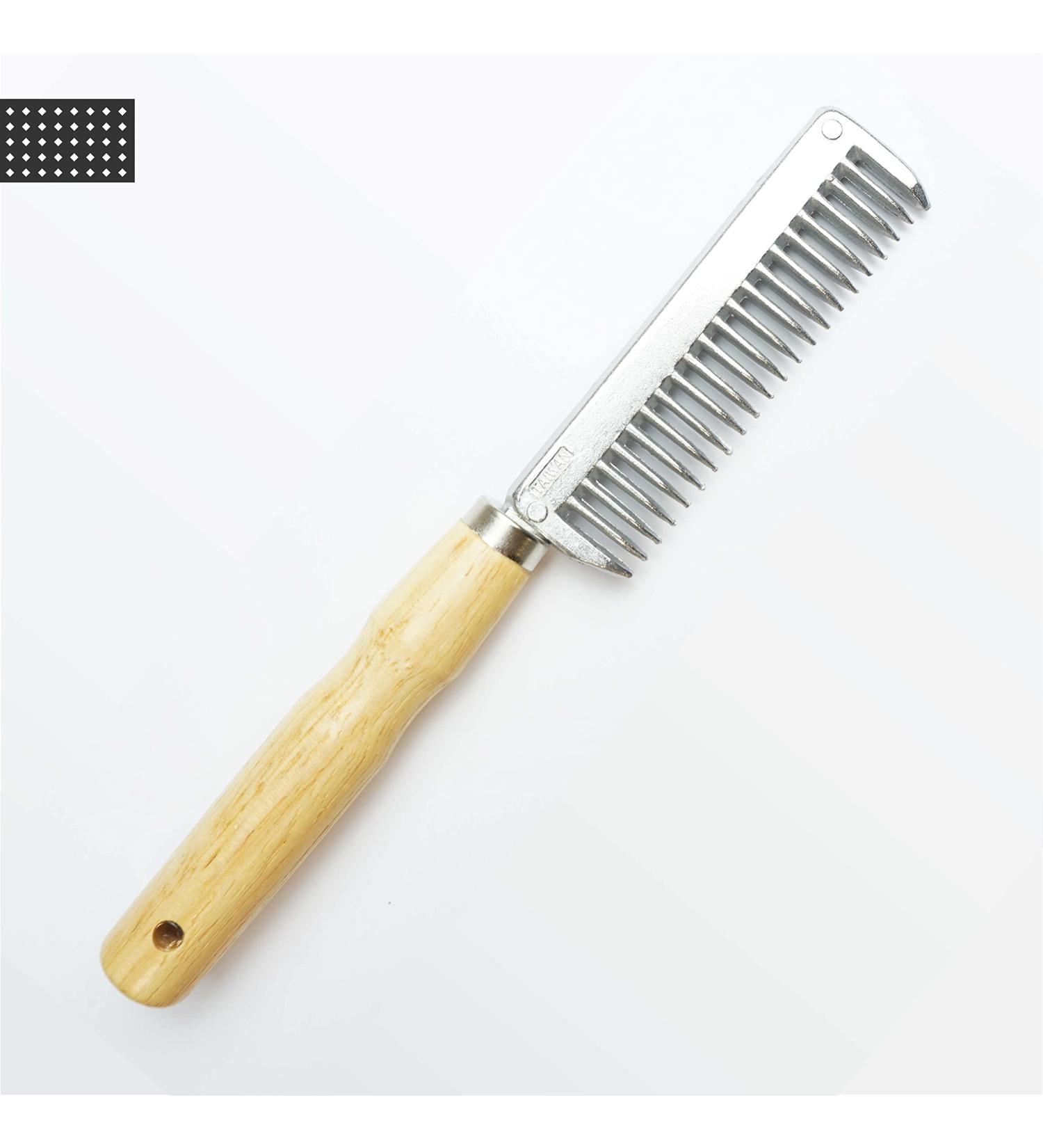 Mane Comb for Horse Donkey Made of Metal with Sturdy Wooden Handle (Wooden Handle) - Buy Online on GoSupps.com