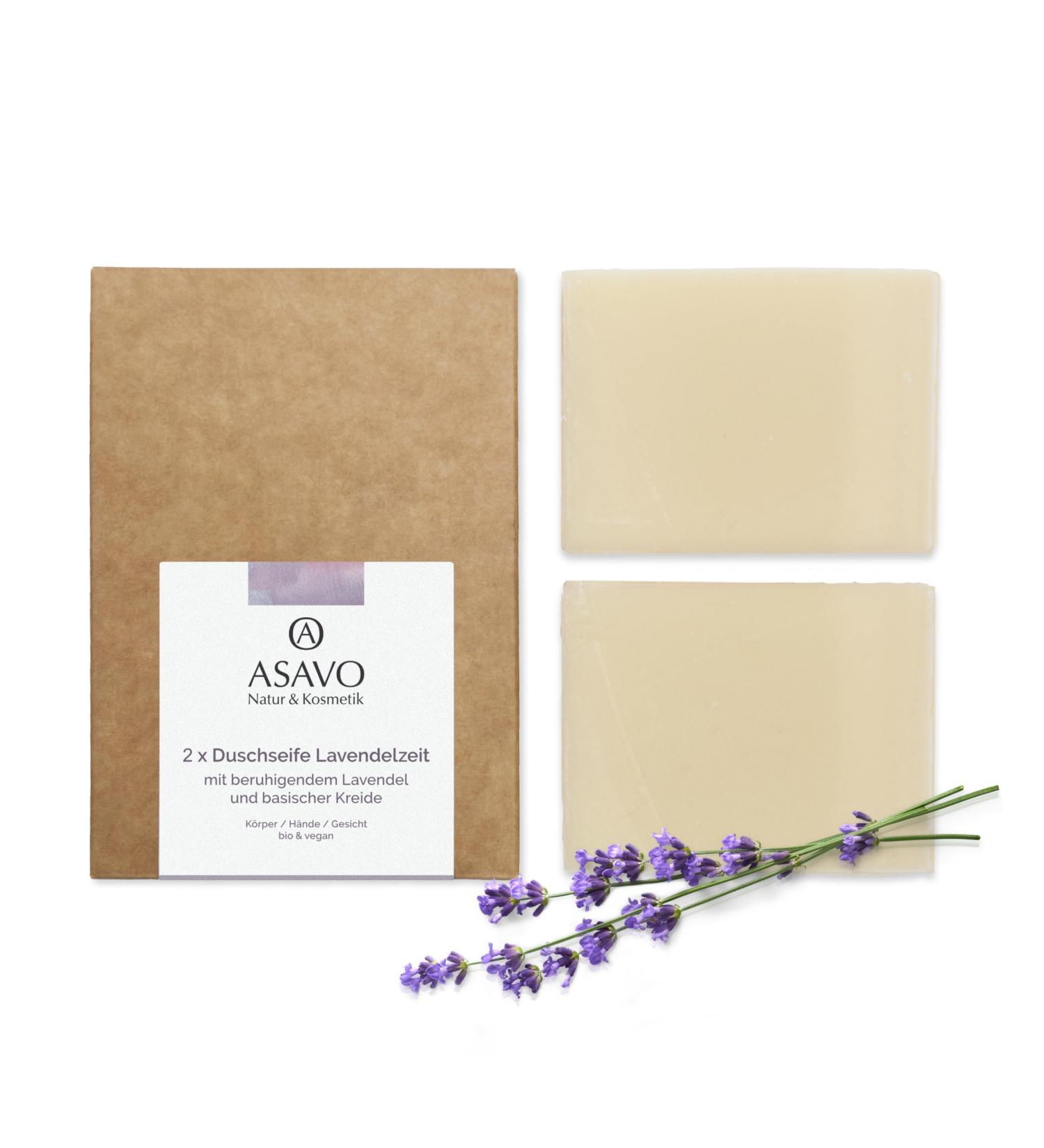  ASAVO Premium handmade lavender soap with organic shea butter virgin coconut oil and natural lavender oil vegan Clean Beauty product 2 x 95g - Buy Online on GoSupps.com