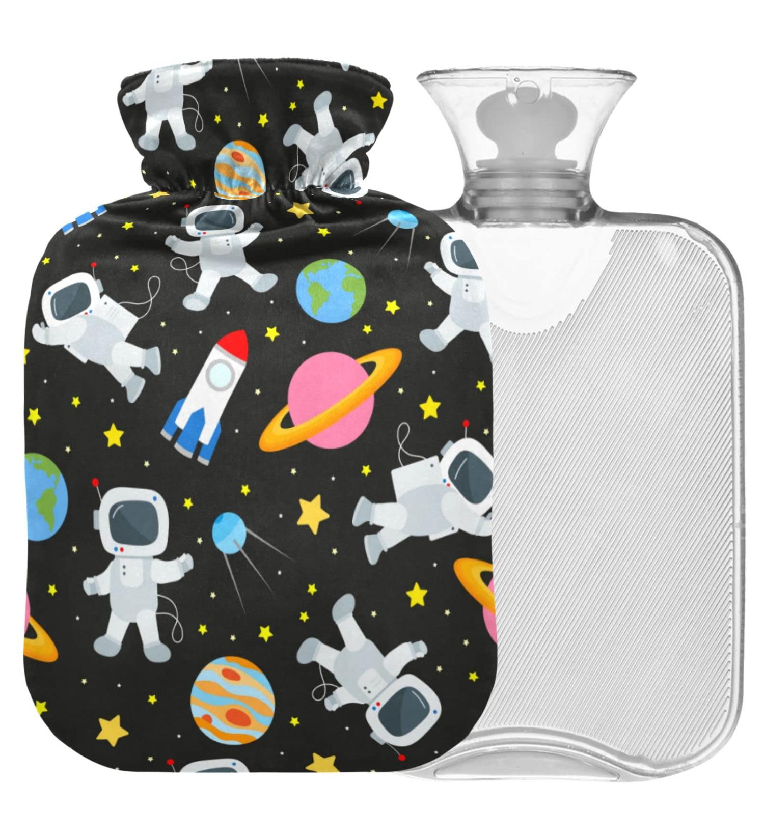 Buy Naanle Galaxy Astronaut Heat Bottle 1L - Space Travel Design Transparent Cover Perfect for Pain Relief & Cold Therapy - Ideal for Bed & Hand Warmth - Buy Online on GoSupps.com