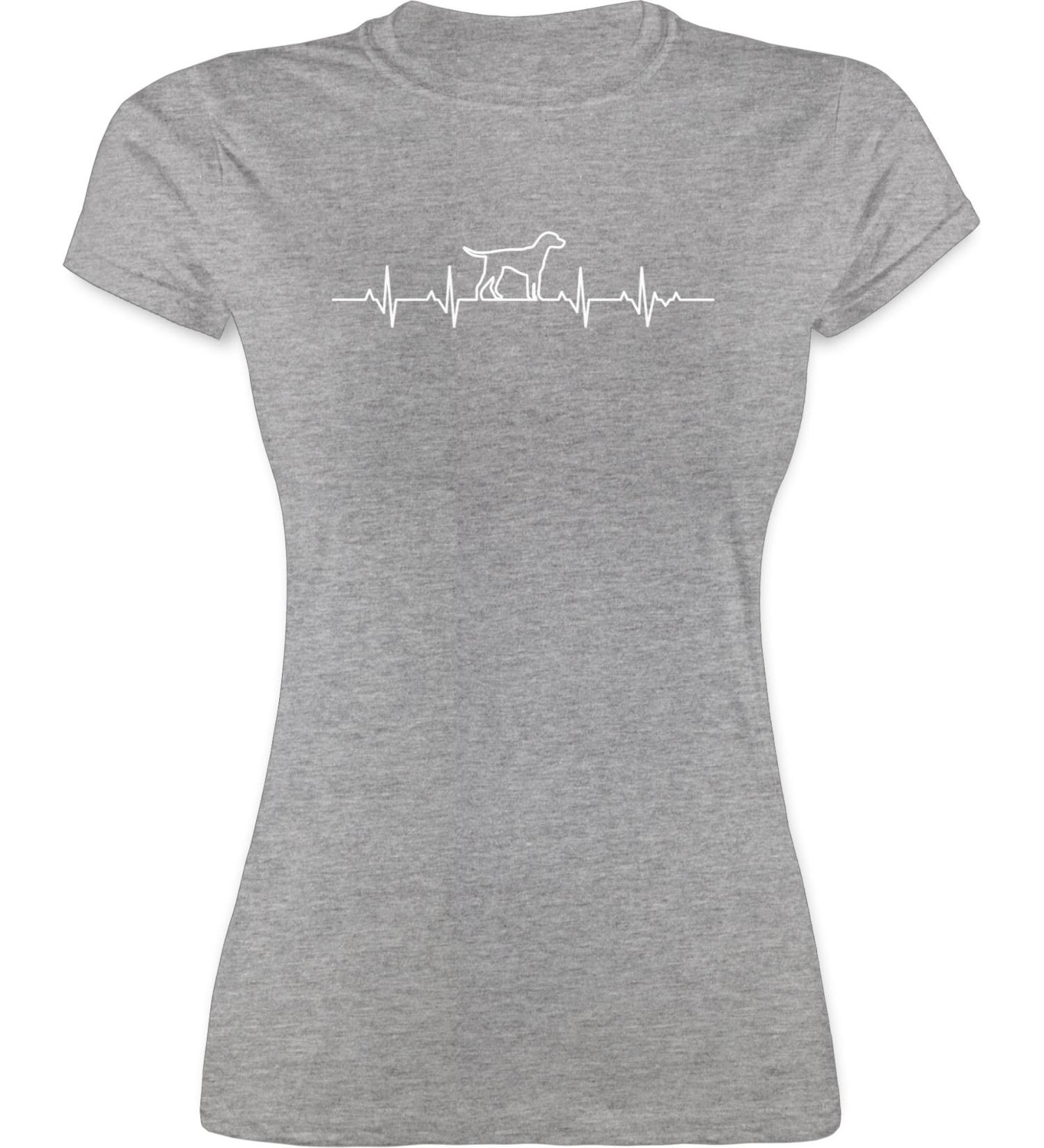 Shirtracer Women's Shirt Heartbeat Dog 03 Gift for Dog Owners Grey Mottled XL Shop Internationally! - Buy Online on GoSupps.com