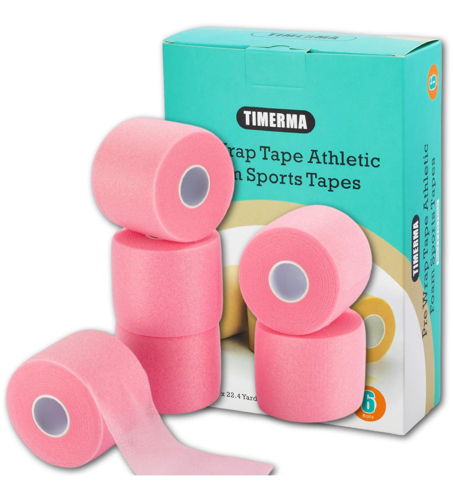 6 Rolls Foam Underwrap Tape - Athletic Pre-wrap Tape for Ankles Wrists Hands & Knees - Elastic Breathable & Allergy-Friendly - Pink | International Shipping - Buy Online on GoSupps.com