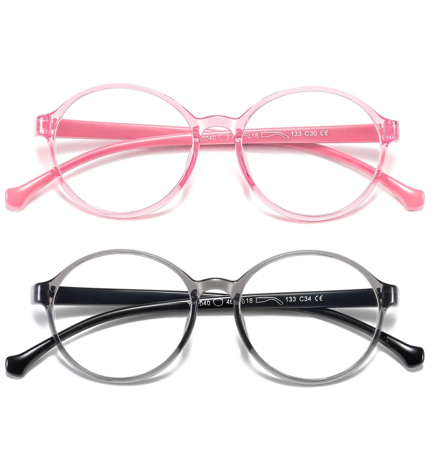 Kids Blue Light Blocking Glasses 2-Pack - UV Protection & Anti-Eyestrain TR90 Glasses for Boys & Girls (Ages 3-10) - Buy Online on GoSupps.com