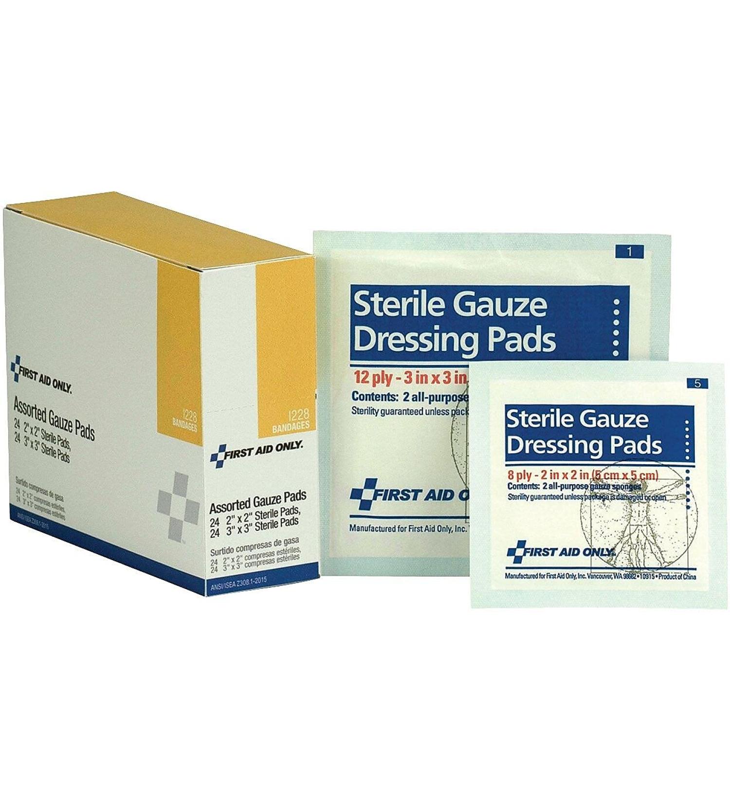 First Aid Only Dressing Pad  Gauze 2 & 3 - 48 Per Box
