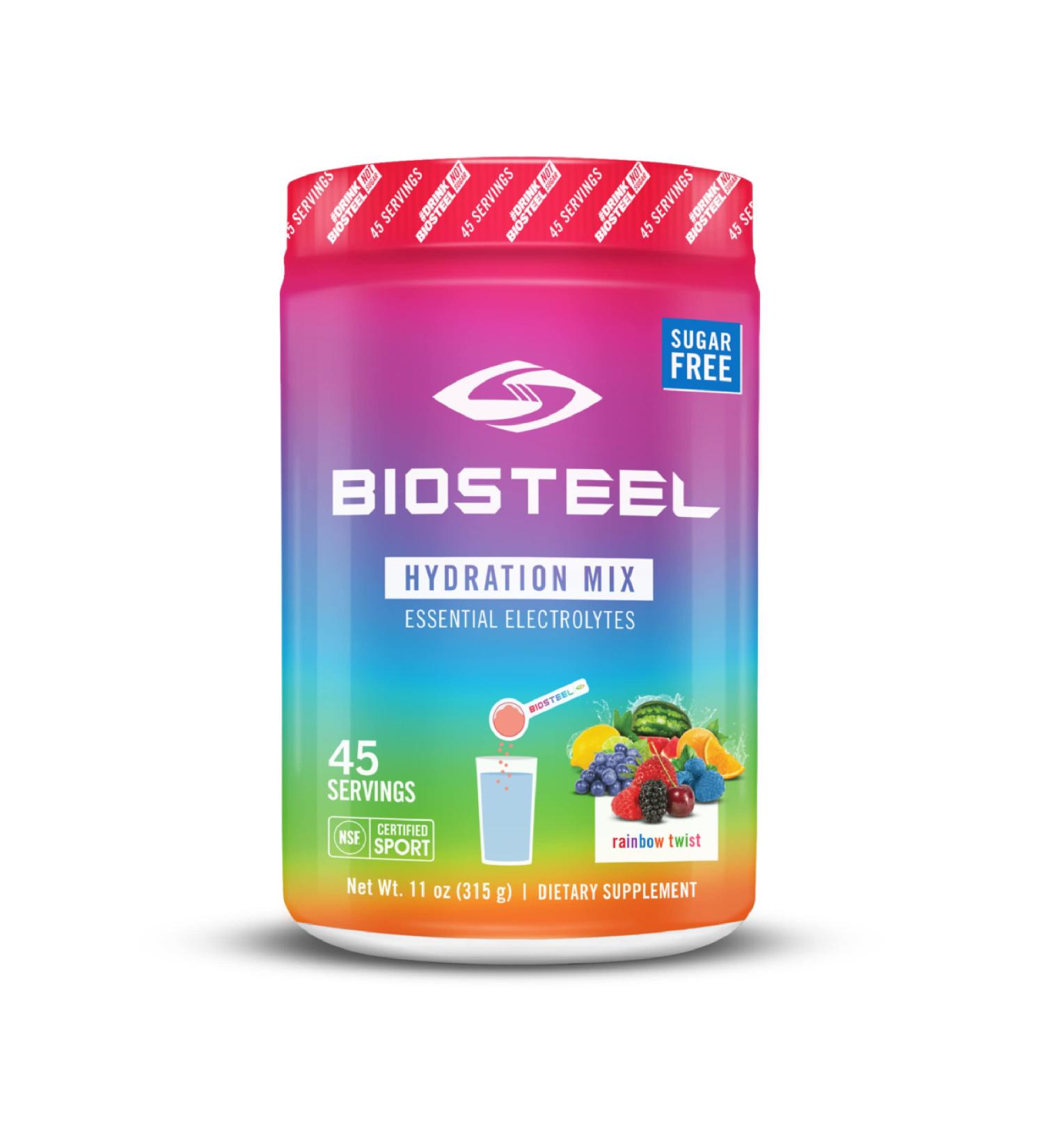 BioSteel Sugar-Free Hydration Mix - Rainbow Twist, 45 Servings | Essential Electrolytes - Buy Online on GoSupps.com