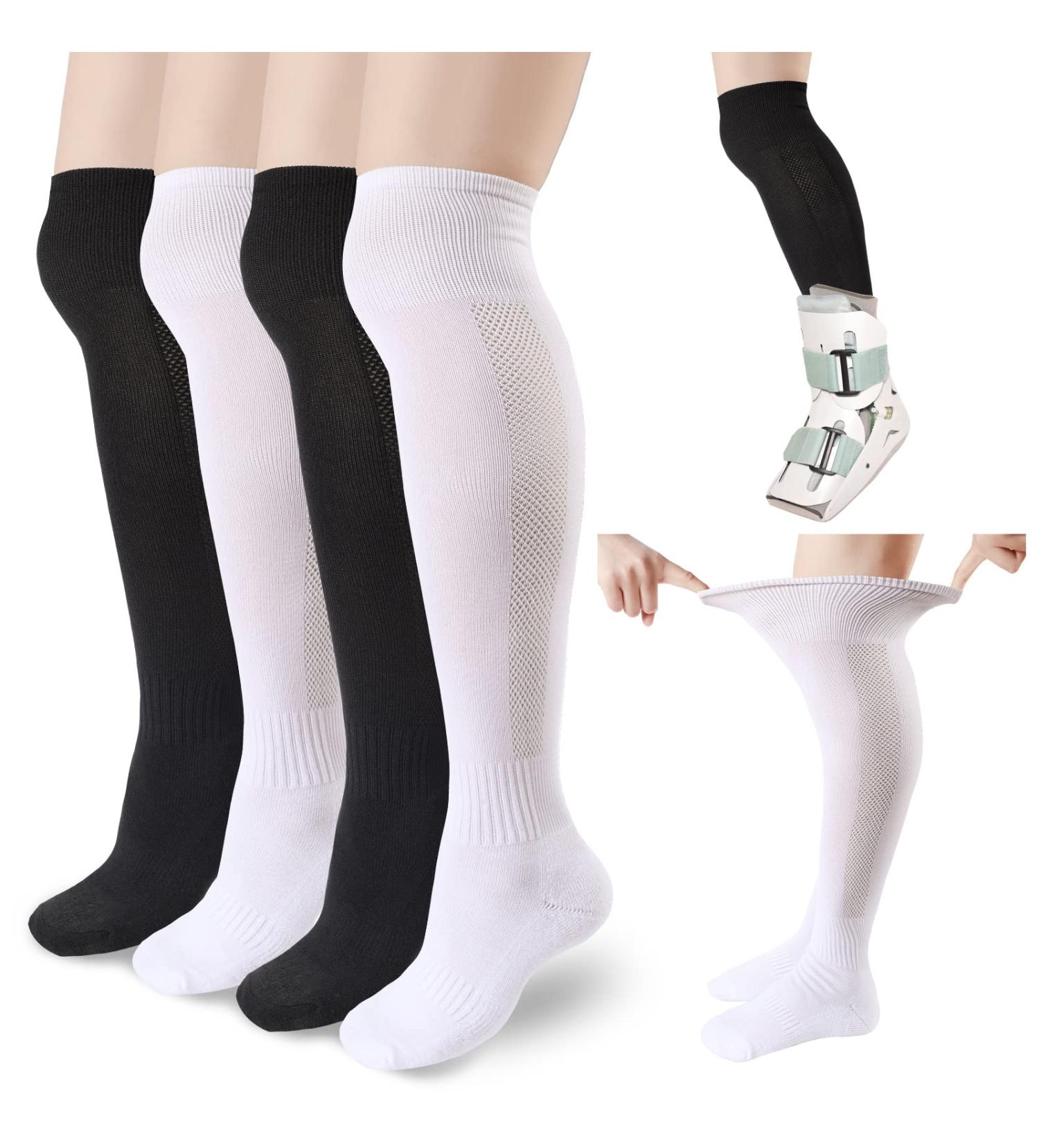 8 Pack Orthopedic Walker Boot Replacement Sock Liners - Seamless Pressure Socks for Air Cam Walkers and Fracture Boot Casts - Unisex High Top - Buy Online on GoSupps.com