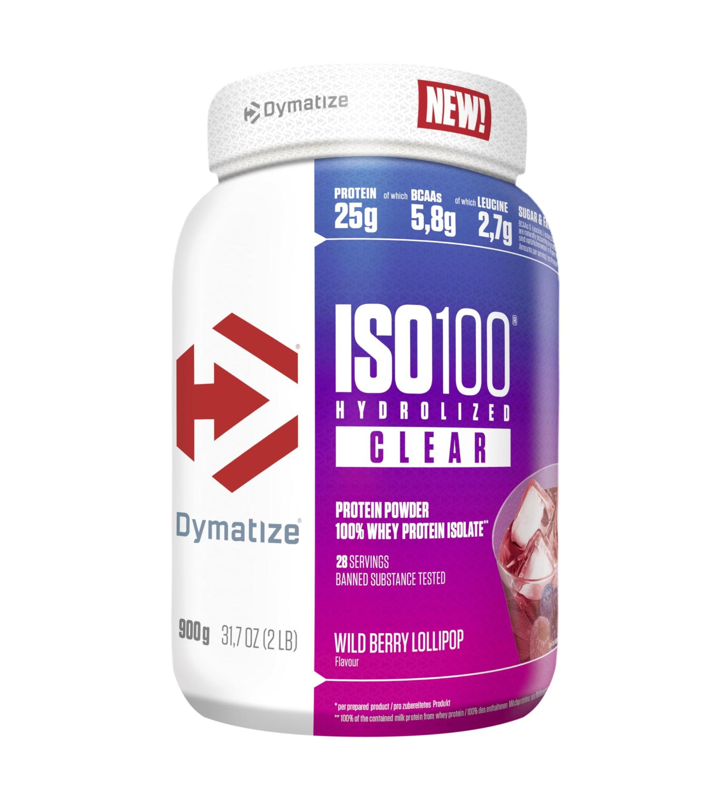 Buy Dymatize ISO 100 Hydrolyzed Clear Wild Berry Lollipop 900g - Premium Whey Protein Powder for International Shipping - Buy Online on GoSupps.com