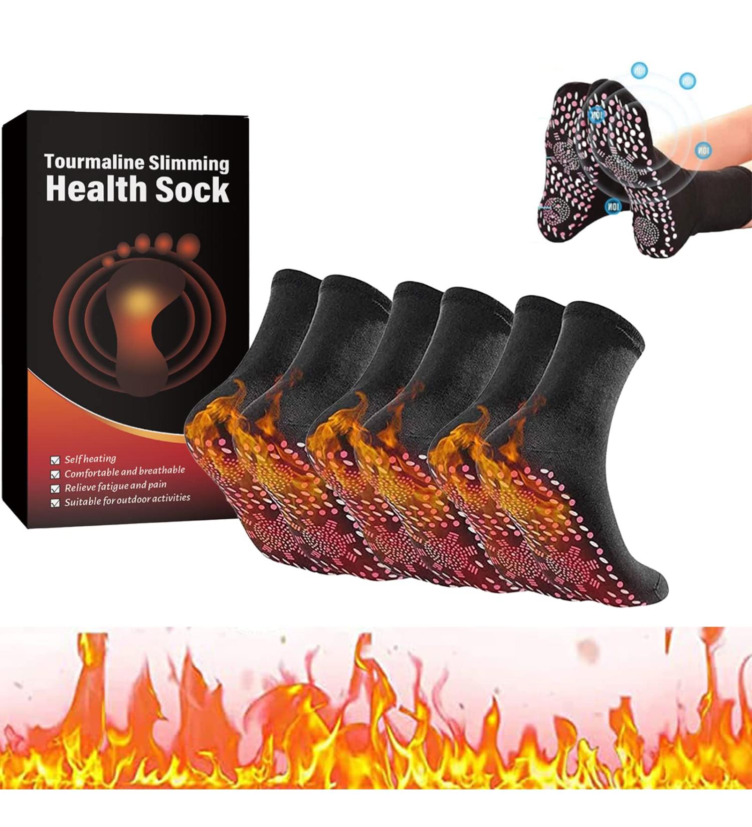 VASEDGINS Slimming Socks Tourmaline Acupressure Self-Heating Socks | 3 Pairs for Health & Hyperthermia Relief - Buy Online on GoSupps.com