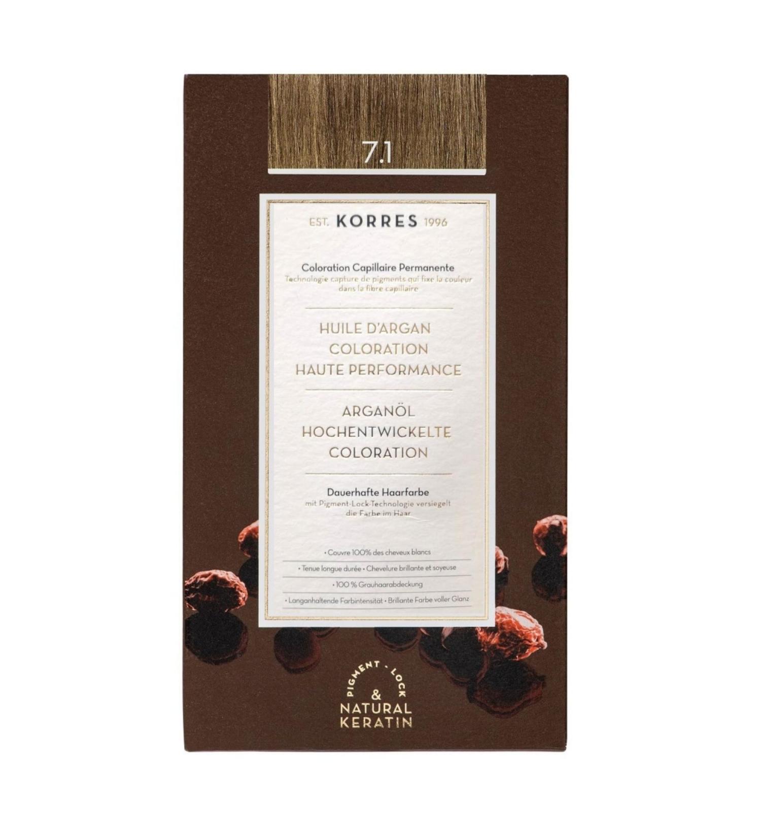 Correx Argan Oil Ammonia-Free Hair Color - Ash Blonde 7.1 | 100% Gray Hair Coverage | Vegan & Long-Lasting Color Result - Buy Online on GoSupps.com