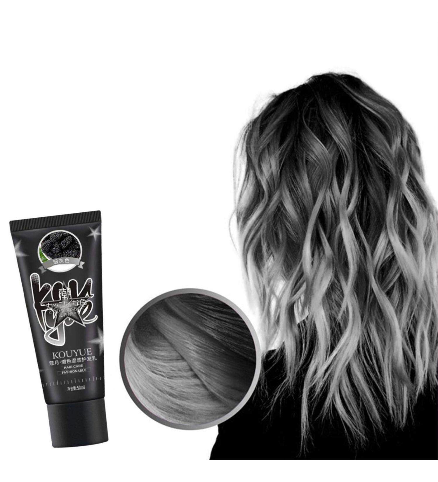 Easy-Topbuy Thermochronic Hair Color Change - Unisex DIY Semi-Permanent Dye Cream (Black to Silver) | Fashionable Magical Hair Color - Buy Online on GoSupps.com