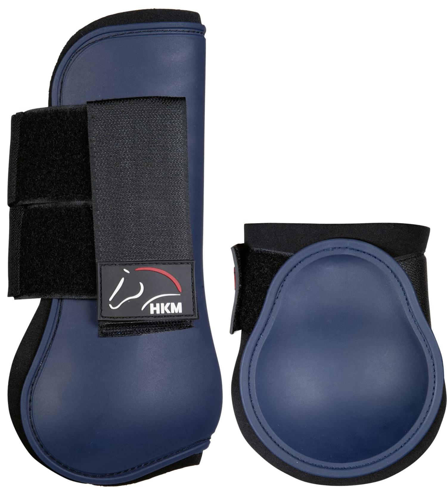HKM Gaiters & Fetlock Boots Set of 4 - Classic Dark Blue for Thoroughbreds | B6900 International Shipping - Buy Online on GoSupps.com