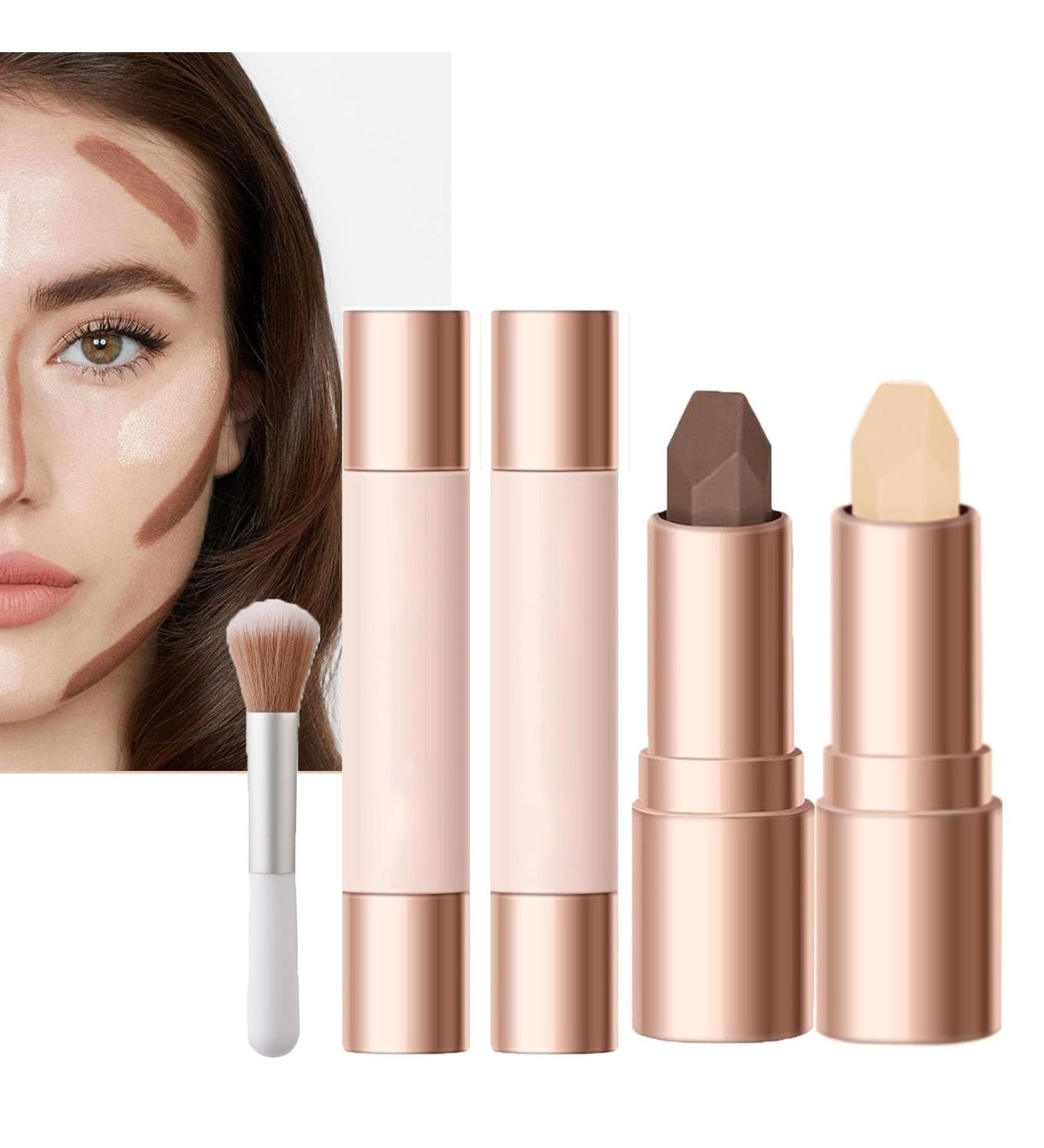 No Limits Harmony Cream Bronzer 2 Pack 2 in 1 Bronzer and Highlighter Long Lasting Waterproof Face Brightening Bronzer with Brush for All Skin Types (Color : 02- - Buy Online on GoSupps.com