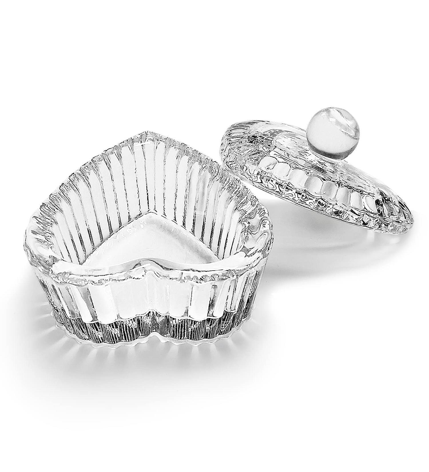 Sweet Heart Clear Acrylic Liquid Powder Dappen Dish with Cap Lid for Acrylic Nail Art - Transparent Glass Cup Bowl - HJ-NAPB018 - Buy Online on GoSupps.com