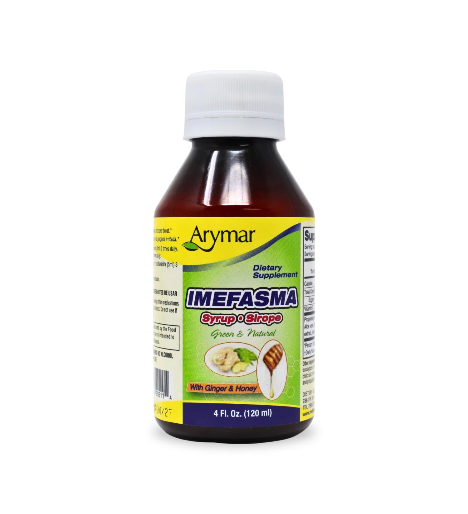 Arymar Imefasma Ginger & Honey Cough Syrup (4 oz) - Natural Gentle Relief for Cough | Shop Internationally - Buy Online on GoSupps.com