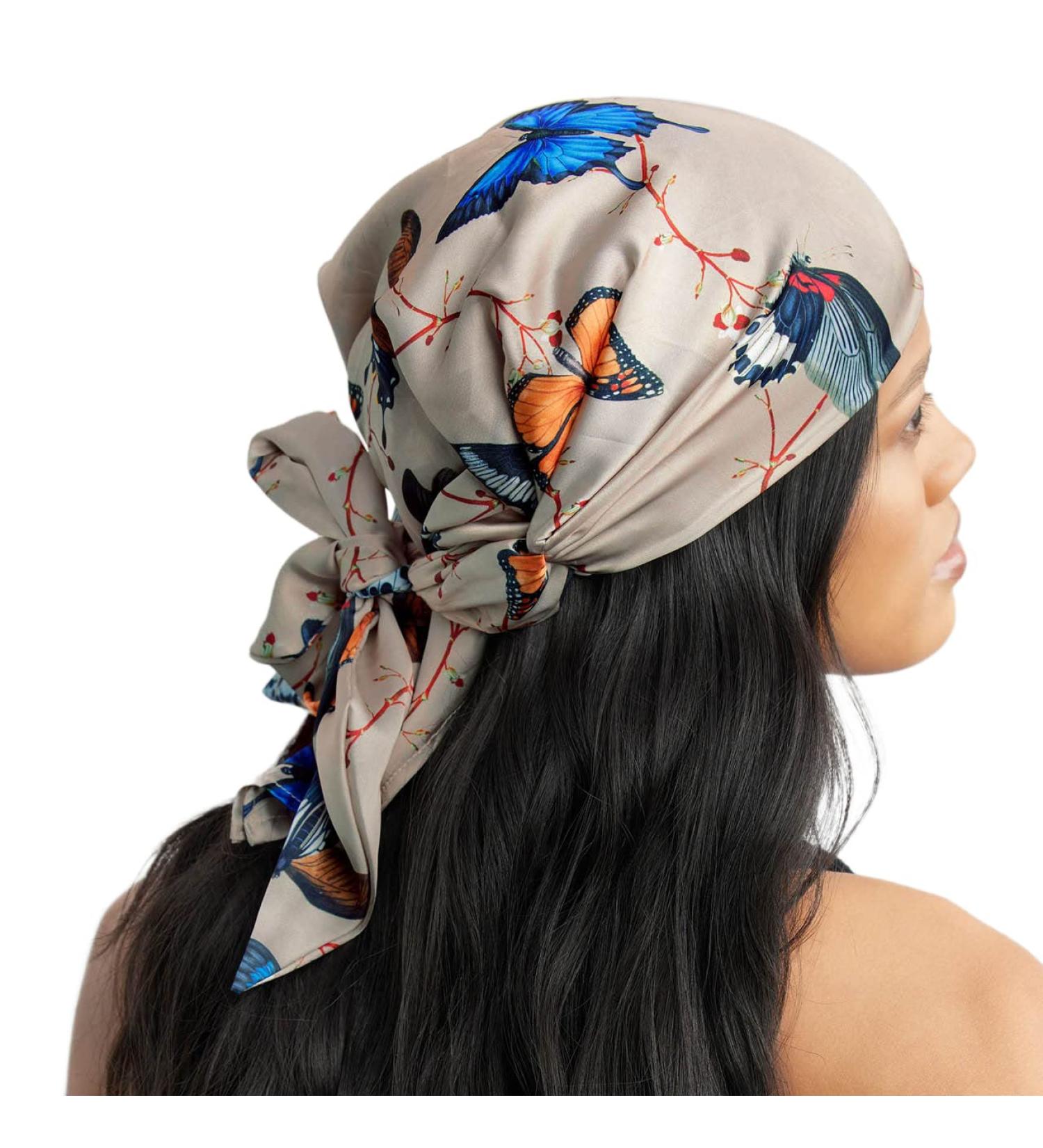 Kitsch RetroButterfly Elastic Hair Bandana for Women - Stylish Satin Scarf Headband | Trendy Hair Bandana & Headband for Women - Buy Online on GoSupps.com