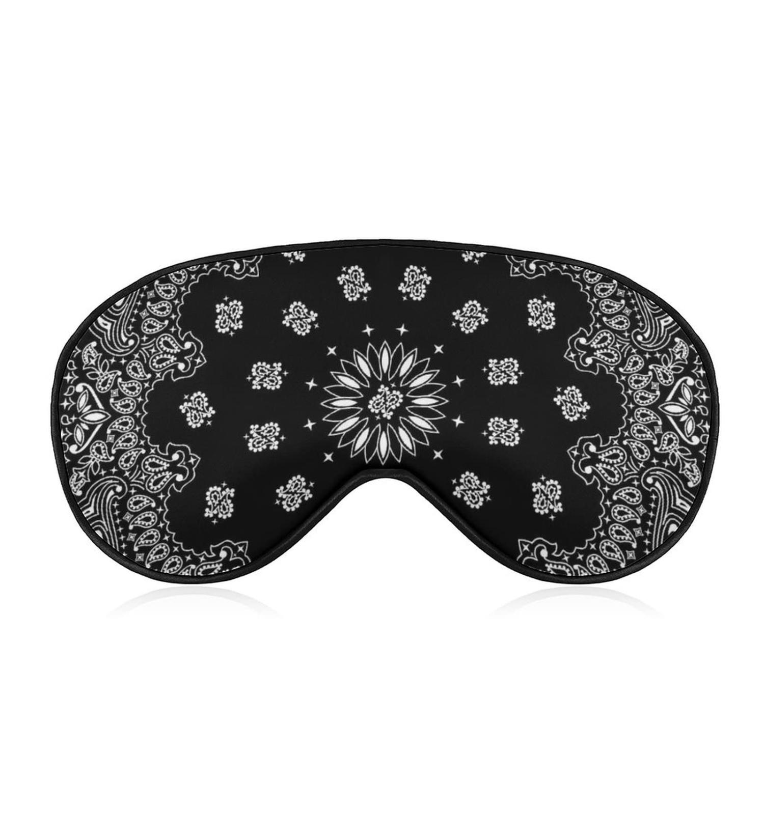 Black Paisley Sleep Mask for Women | Adjustable Eye Shades with Elastic Strap - Perfect for International Shipping - Buy Online on GoSupps.com