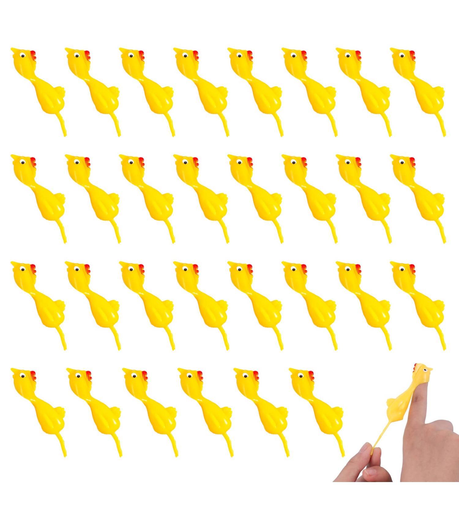 Fuyamp 30 Pcs Slingshot Chicken Stretchy Flying Chickens Flick Toy Sticky Rubber Chickens Flying Chicken Sling Flick Chicken Slingshot Stretchy Chicken Toy Gifts for Kids - Buy Online on GoSupps.com