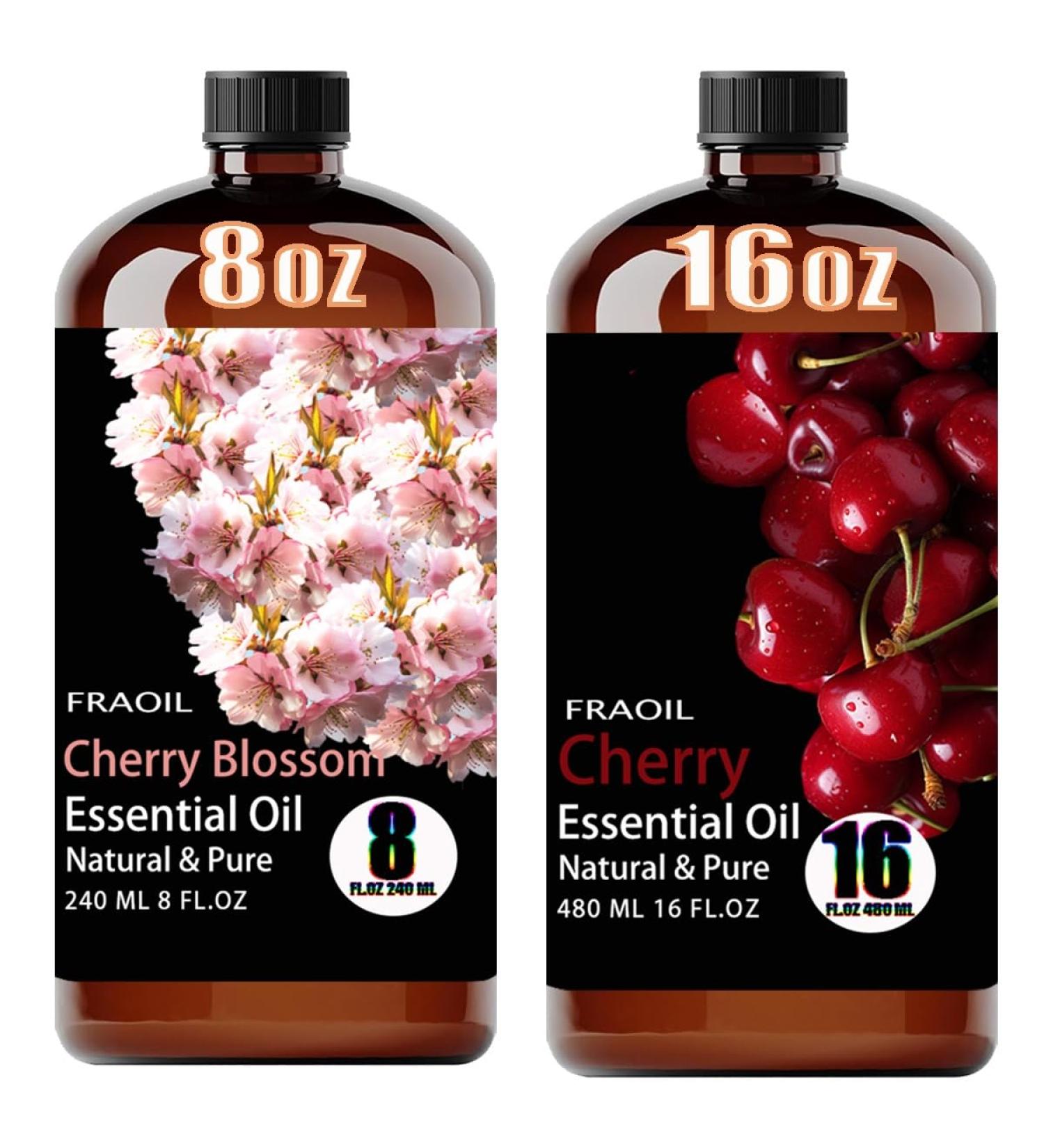 Cherry Blossom Essential Oil 8 Fl Oz and Cherry Essential Oil 16 Fl Oz for Diffuser Humidifier Yoga Cleaning DIY Candle Soap Making Perfume Gift for Essential Oils - Buy Online on GoSupps.com