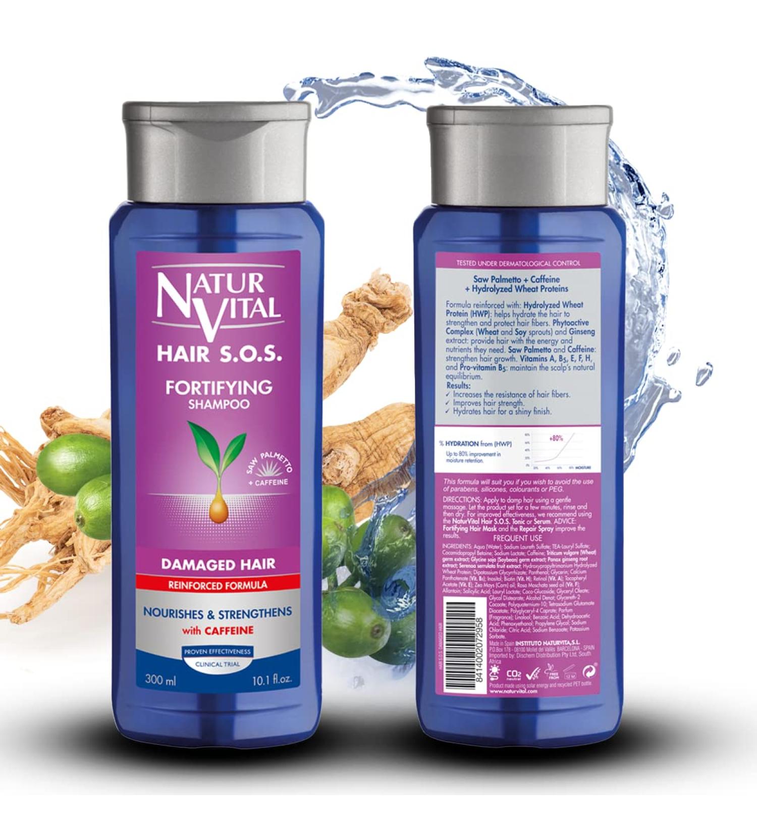 NaturVital Women's Natural Hair SOS Shampoo - Anti-Breakage Fortifying Formula | Cruelty-Free & Paraben-Free - International Shipping Available - Buy Online on GoSupps.com