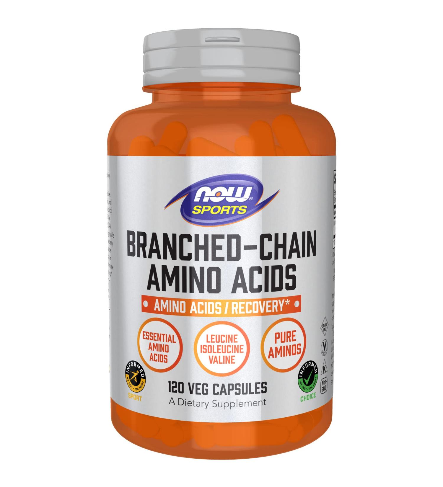 Now Foods BCAA 120 Capsules - Sports Amino Acids for Muscle Recovery - Buy Online on GoSupps.com