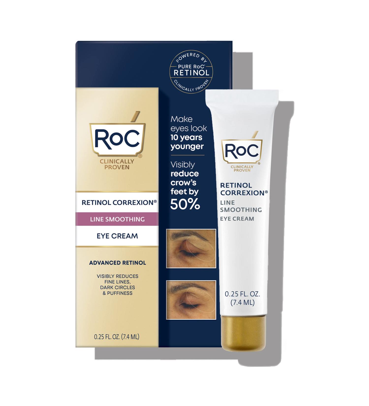 RoC Retinol Correxion Under Eye Cream Mini - Dark Circles & Puffiness Treatment | 0.25 oz Daily Wrinkle & Aging Skin Care - Buy Online on GoSupps.com