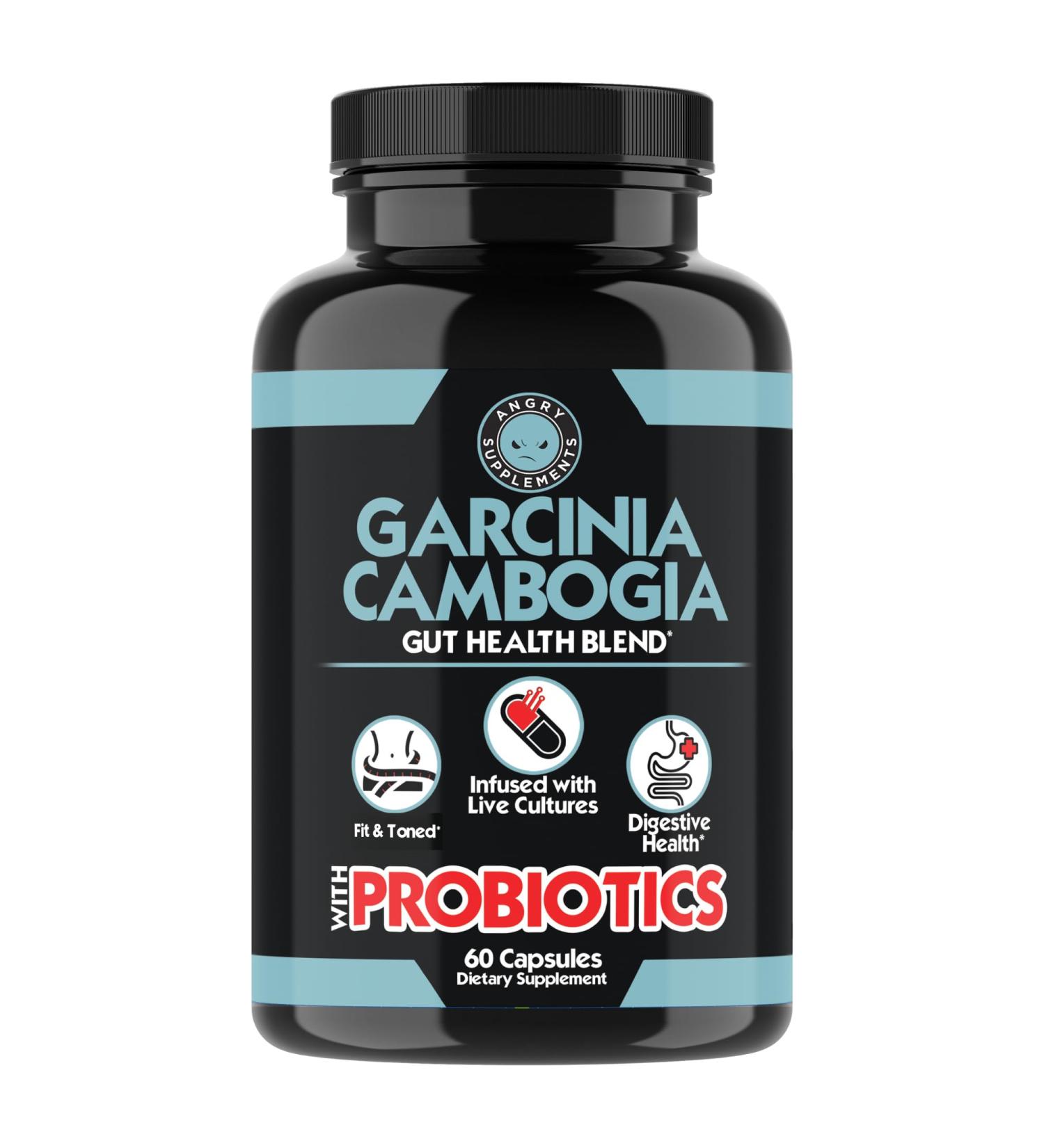 Angry Supplements Garcinia Cambogia with Probiotics Gut Health Multivitamin w. Vitamins A C D E K B2 Zinc Selenium Copper Chromium + Herbal Blend Capsules (1-Bottle 60ct) 60 Count (Pack of 1) - Buy Online on GoSupps.com
