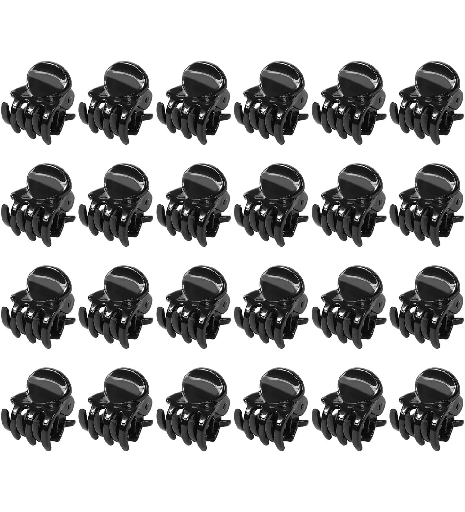 Hanyousheng 24 Pcs Mini Hair Clips - Non-Slip Black Plastic Claw Clips for Women and Girls | Hair Accessories - Buy Online on GoSupps.com