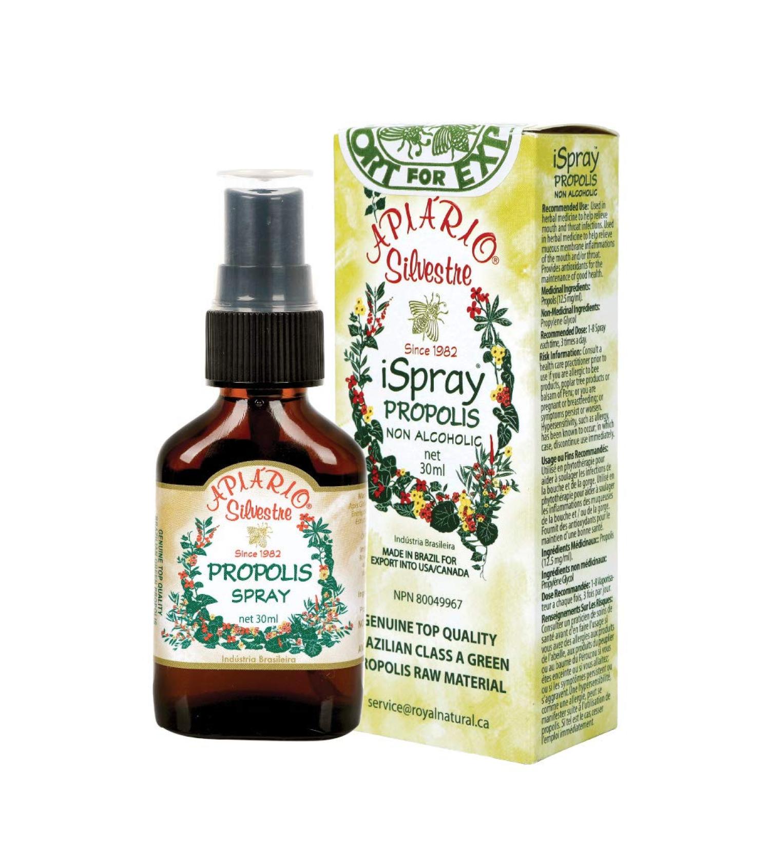Immune booster/Immune System Support/Sore Throat - Official Distributor - 1 Bottle of Apiario Silvestre Brazilian Green Bee Propolis Spray Glycolic Extract-Non Alcoholic Wax Free Sugar Free - Buy Online on GoSupps.com