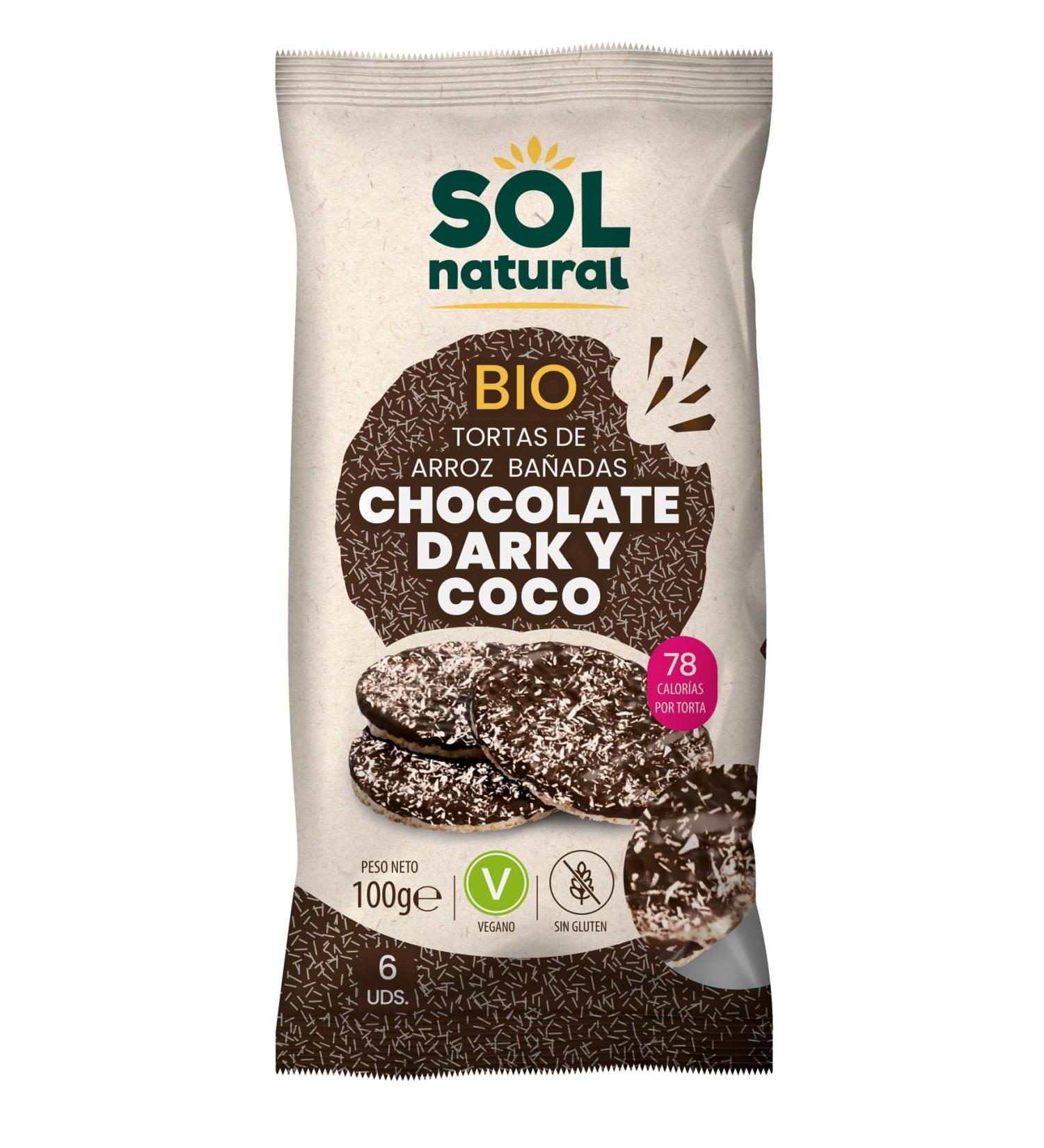 SOLNATURAL Rice Turtles with Dark Chocolate Coconut 100g BI