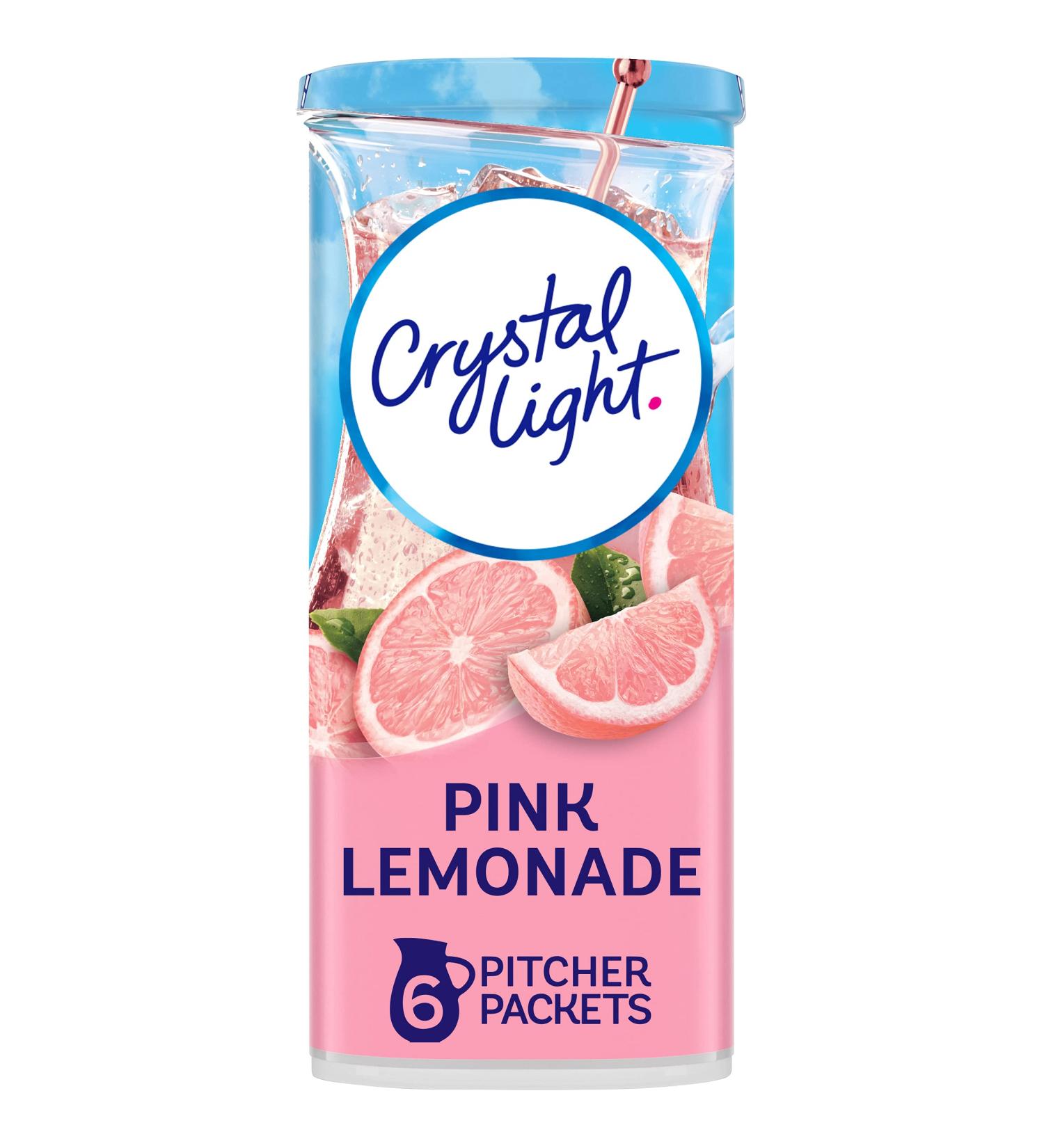Crystal Light Pink Lemonade Powdered Drink Mix - 6 Count Packets | Sugar-Free & Naturally Flavored - Buy Online on GoSupps.com