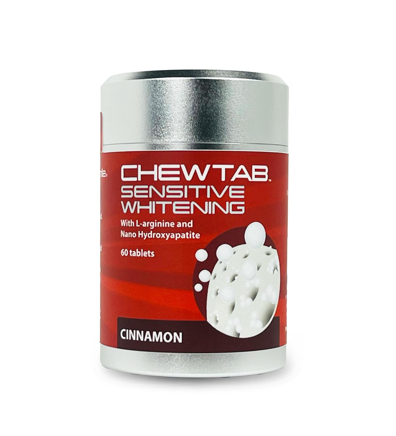 Buy Chewtab Sensitive Whitening Toothpaste Tablets - L-arginine & Nanohydroxyapatite 60 Count Cinnamon Flavor | International Shipping Available - Buy Online on GoSupps.com