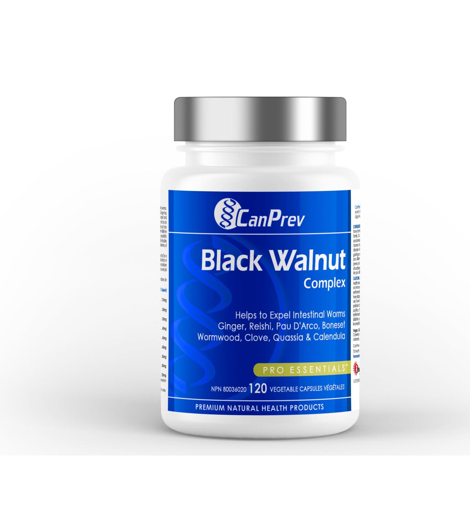 CanPrev - Black Walnut Complex 120 v-caps - Black Walnut Supplement for Digestive Health Stomach Pain Relief Easy Digestion Indigestion Relief & Diarrhea Relief - Anti Inflammatory Supplement - Buy Online on GoSupps.com