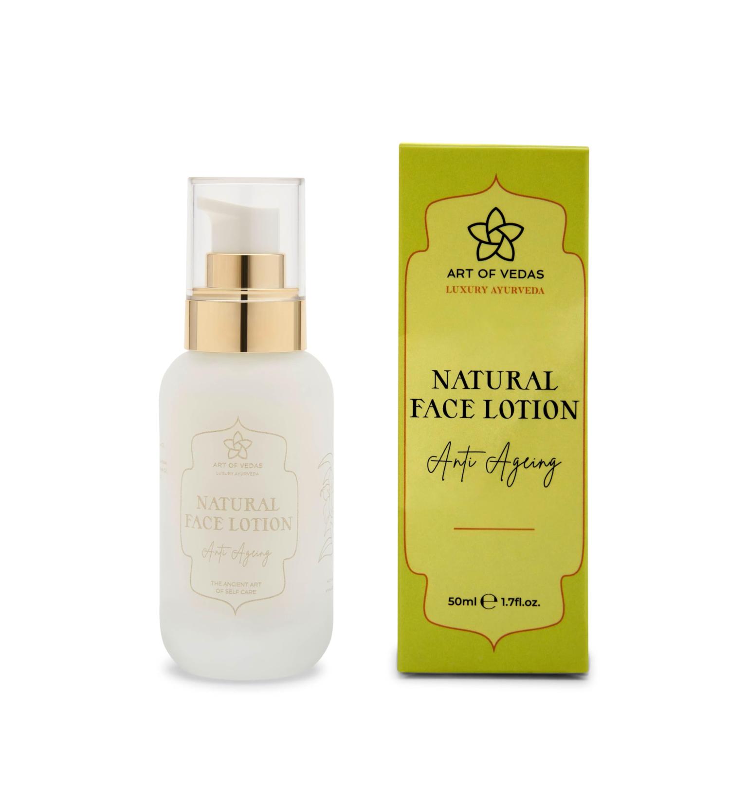 Art of Vedas Natural Face Lotion Anti Ageing - 50g Hydrating and Therapeutic with Ayurvedic Oils Reduces Wrinkles Fine Lines and Improves Skin Elasticity for a Youthful Glow - Ayurvedic Skincare