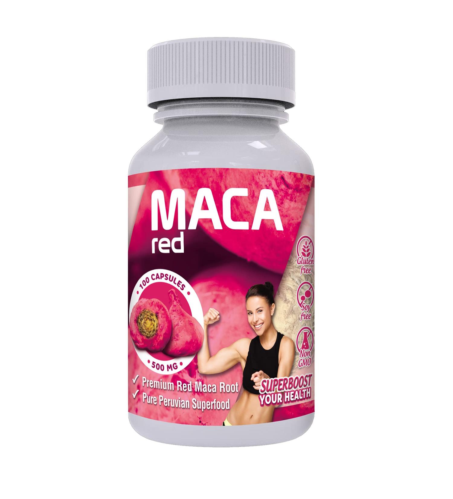 Organic Red Maca Capsules for Women - Pure and Gelatinized from Peru - Hormone Balancer and Energy Booster - Kosher Certified by Sikyriah - Buy Online on GoSupps.com
