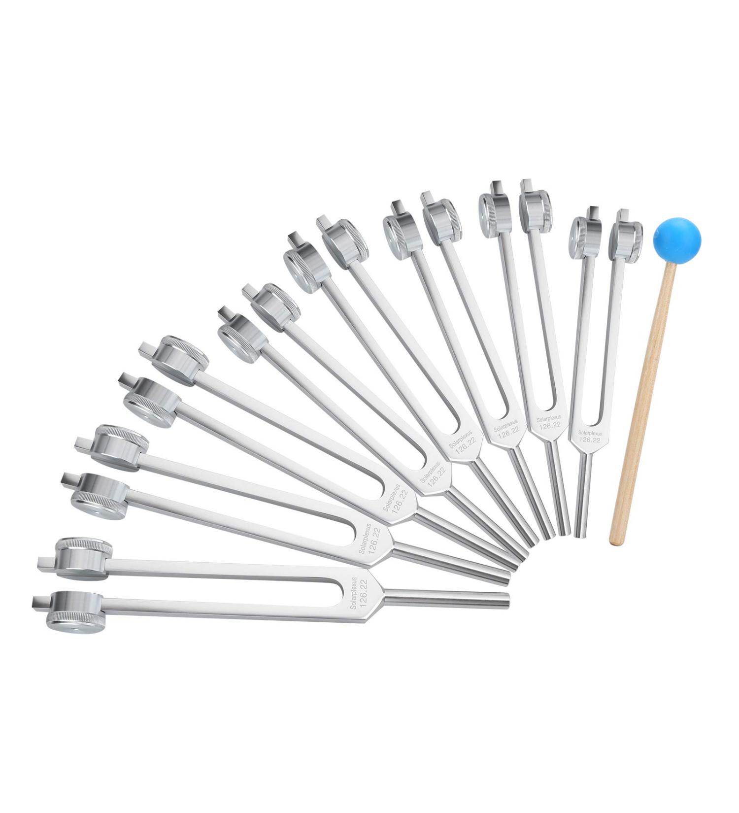 Tuning Fork Instrument Hammer Tool Set 8 Tuning Forks Tuning Fork Set for Relaxation Nursing - Buy Online on GoSupps.com