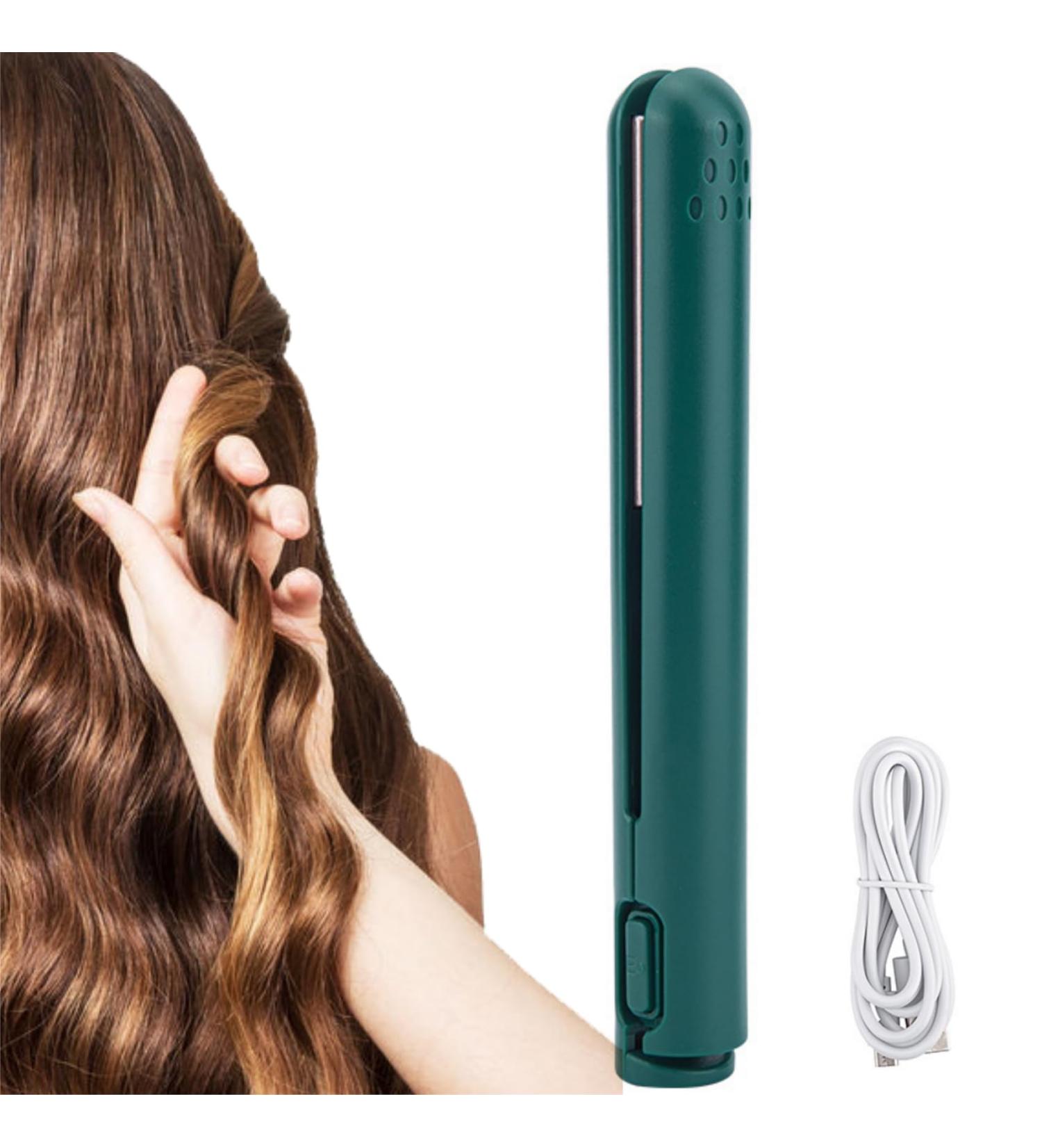 Mini Dual Purpose Curling Iron Small Curling Iron for Short Hair Cordless 2-in-1 Mini Curling Wand & Flat Iron Hair Straightener Upgrade Mini Curling Iron (Green) - Buy Online on GoSupps.com