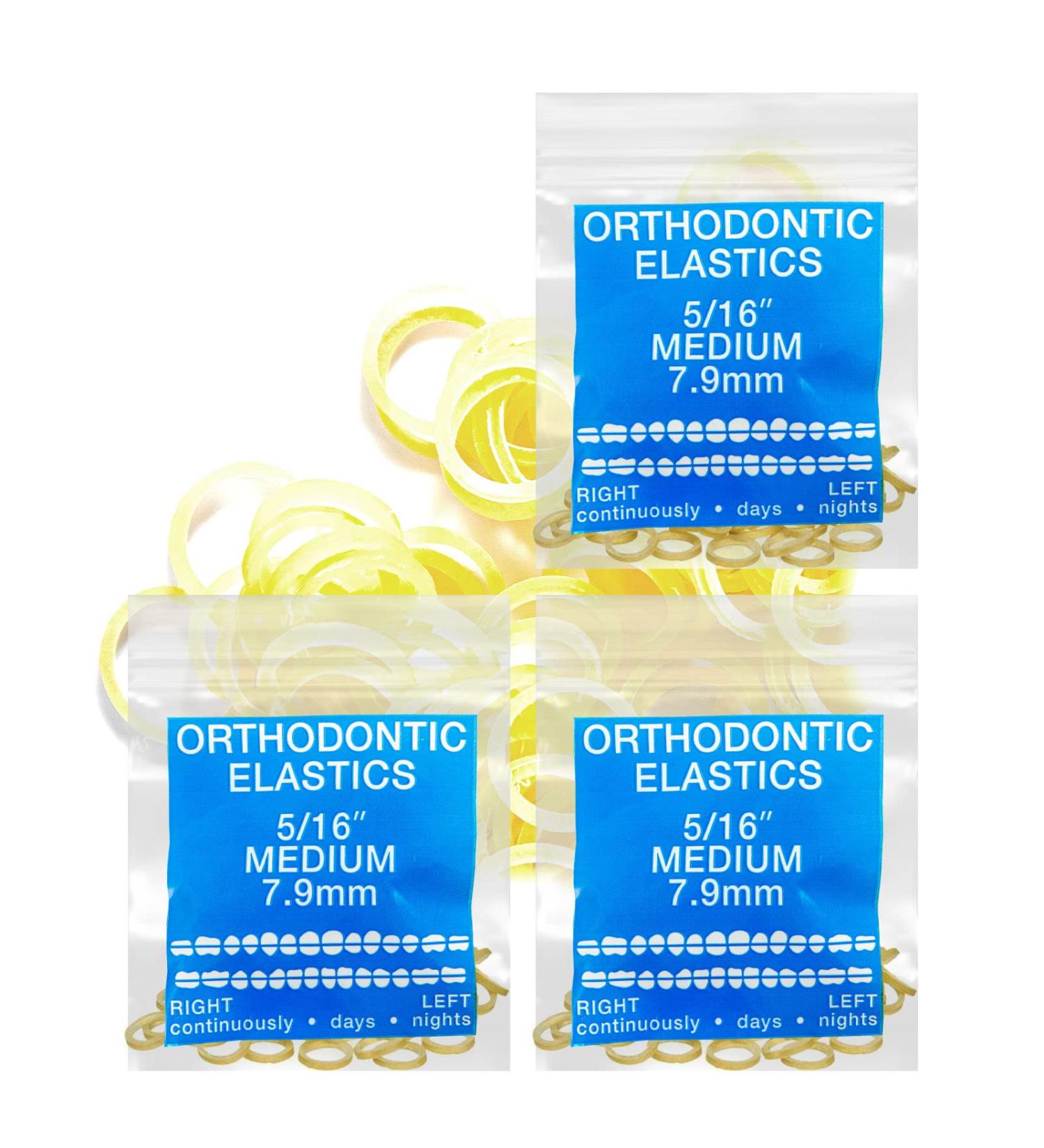 3 Pack 300 Latex 5/16 MEDIUM Dental Rubber Bands - Unimedic Orthodontic Elastics, USA Made - Buy Online on GoSupps.com