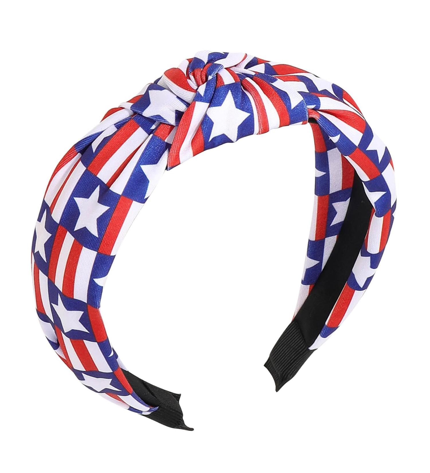 4th of July Headband | 4th of July Patriotic Hair Hoop | Soft Hair Decorations for Yoga Workout Makeup Housework Beach - Buy Online on GoSupps.com