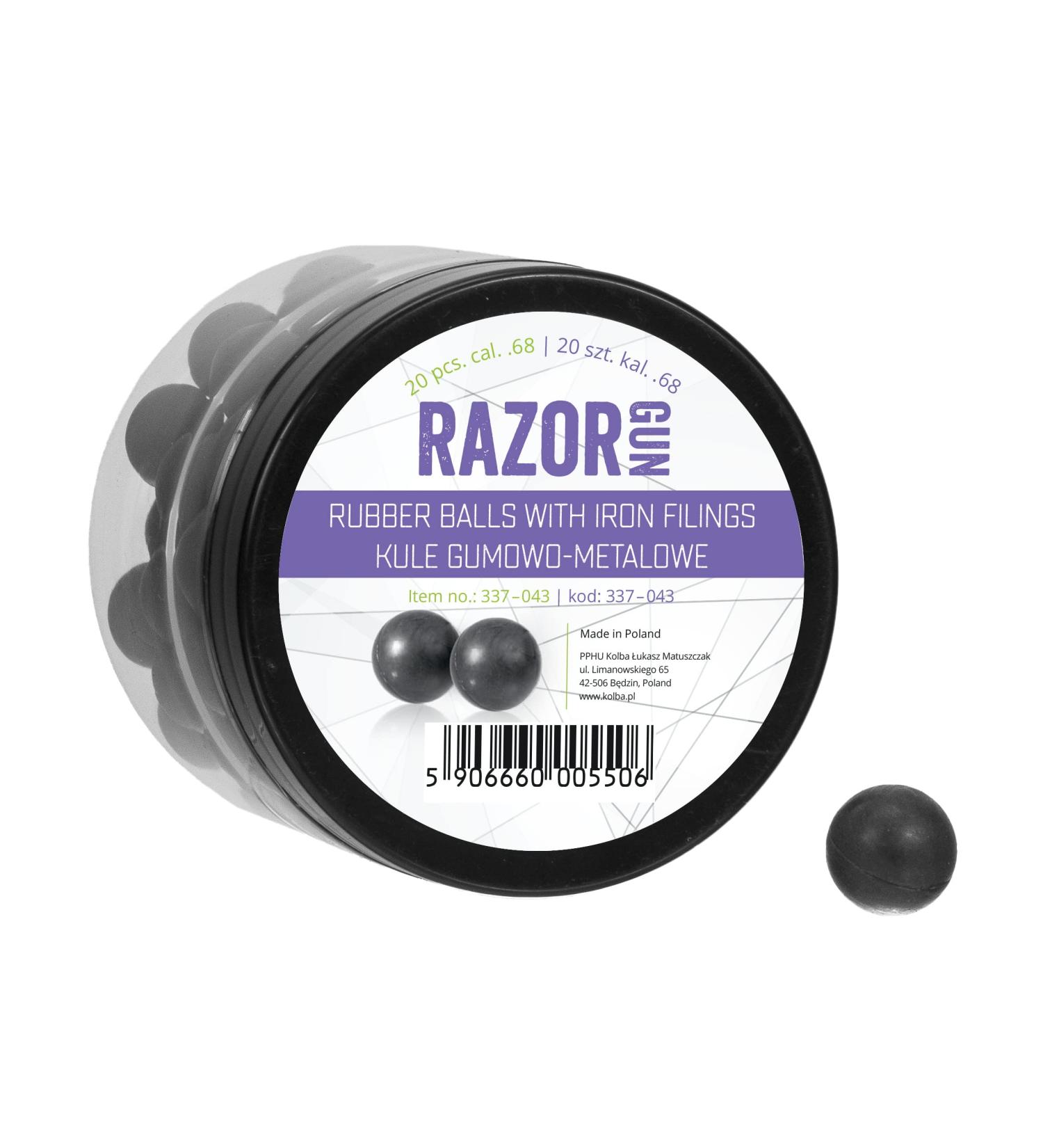 RazorGun 68 Caliber Stock with 20 Rubber-Metal Balls (.68) Ideal for Paintball & Air Rifles | International Shipping Available - Buy Online on GoSupps.com