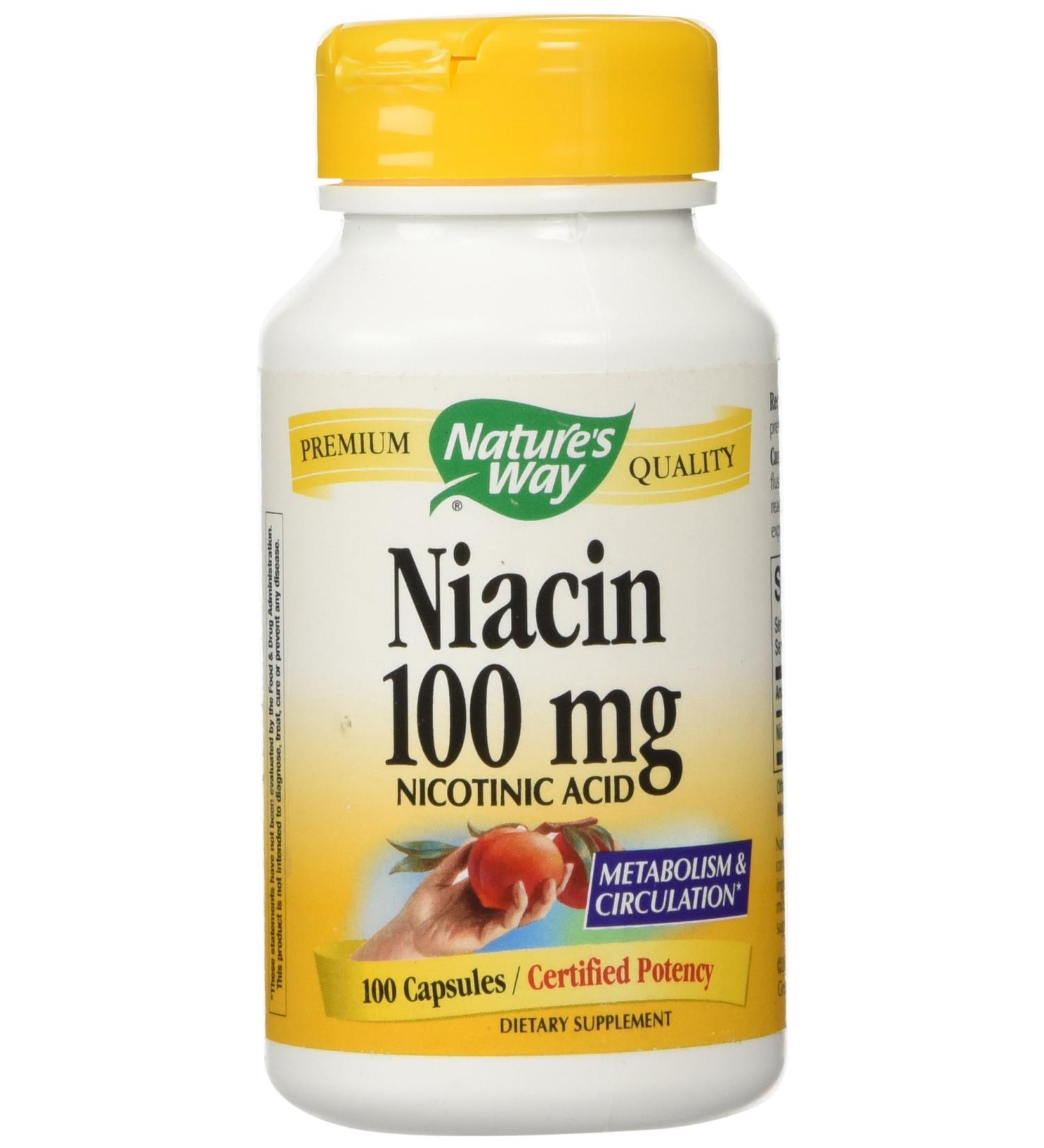 Nature's Way Niacin 100mg - High-Potency 100 Capsules for Heart Health - Buy Online on GoSupps.com