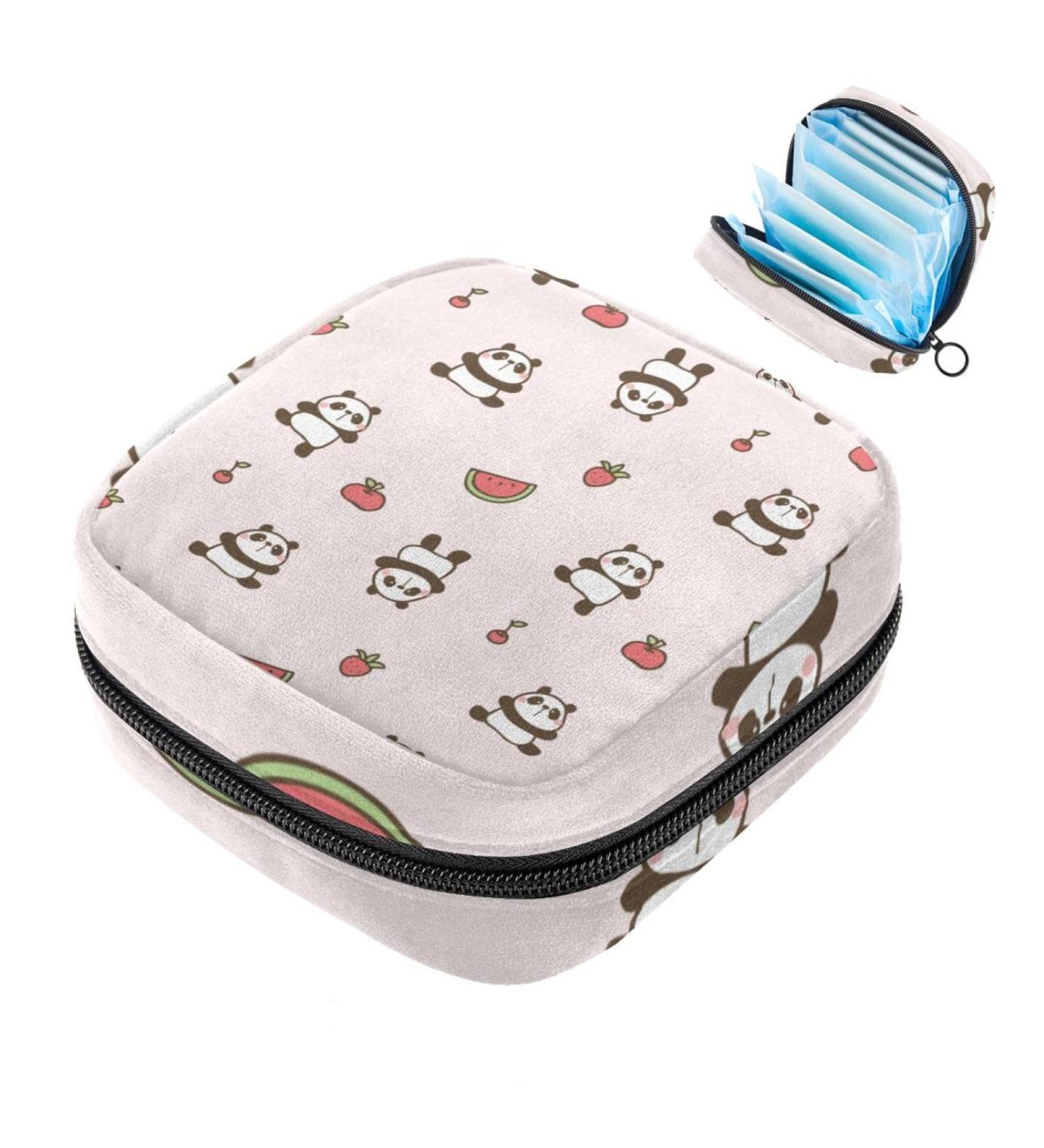 Portable Women's Menstrual Cup & Tampon Bags - Cute Panda Watermelon Design | Perfect for Teens - Buy Online on GoSupps.com