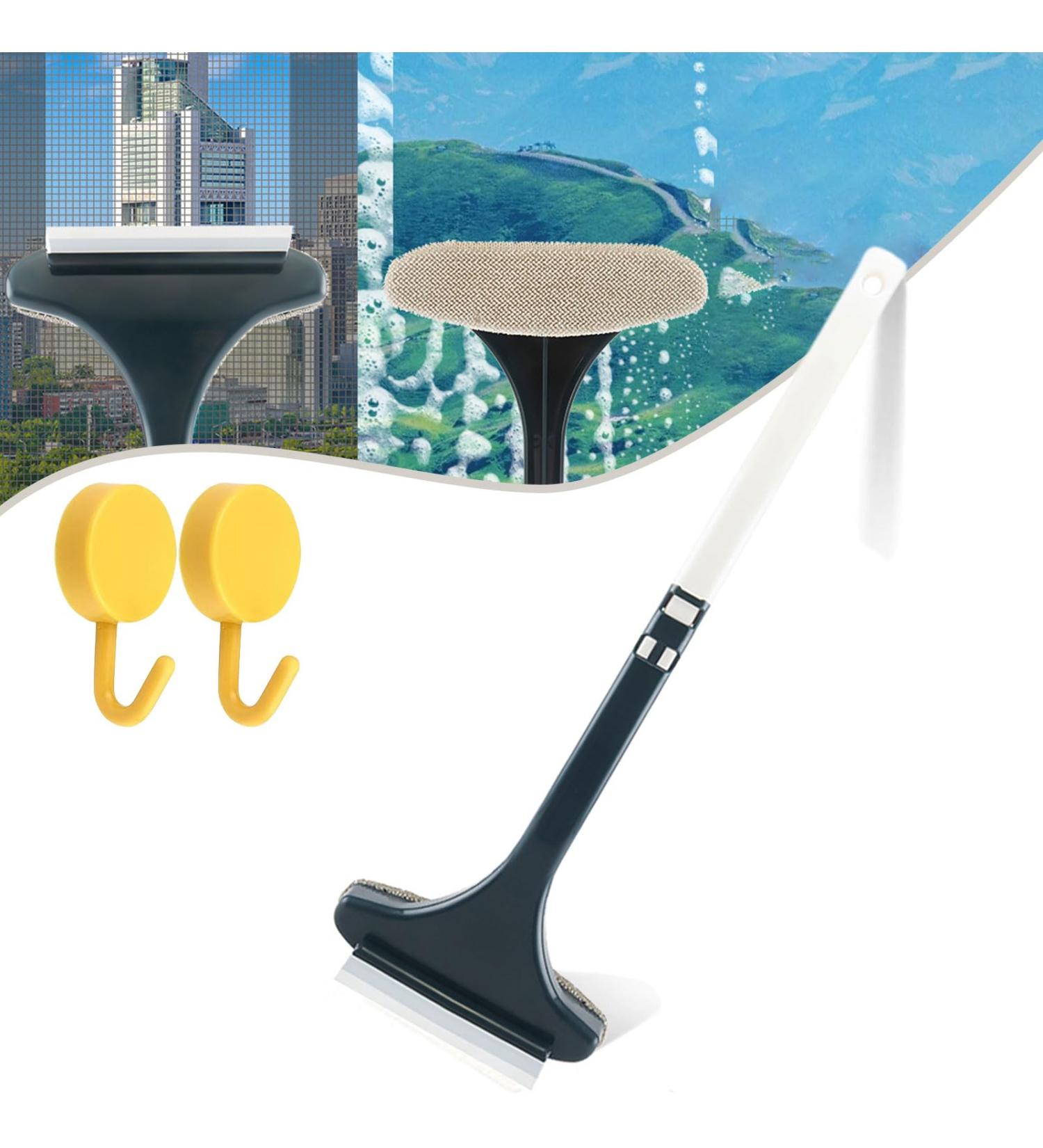 Cohbskj 2 in 1 Mesh Cleaner Brush 2 in 1 Multifunctional Screen Brush Window Screen Cleaner Brush Extendable Window Screen Cleaning Brush with Scraper Wet & Dry Dual Purpose (White) - Buy Online on GoSupps.com
